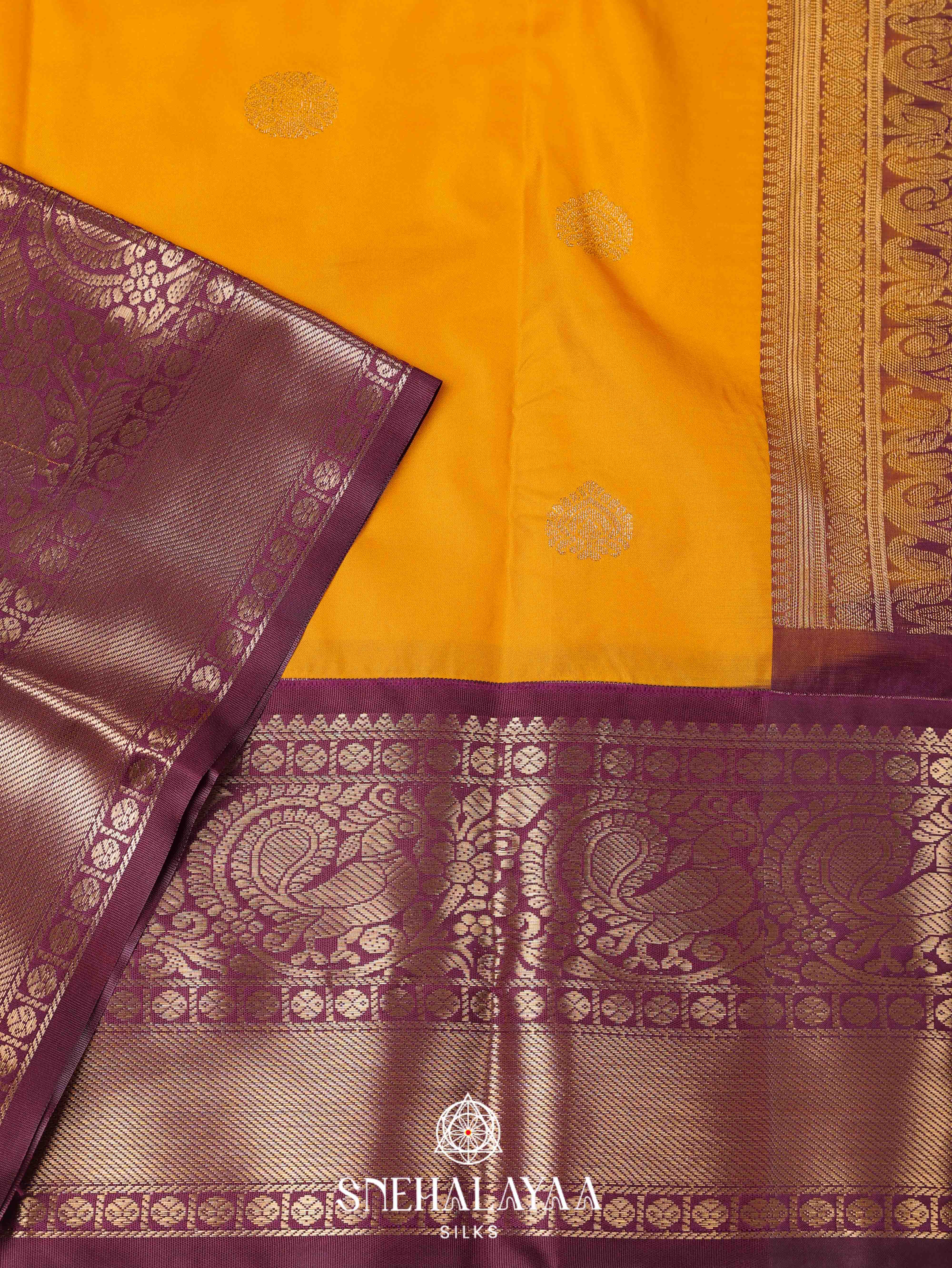 Mango Yellow Art Silk Saree