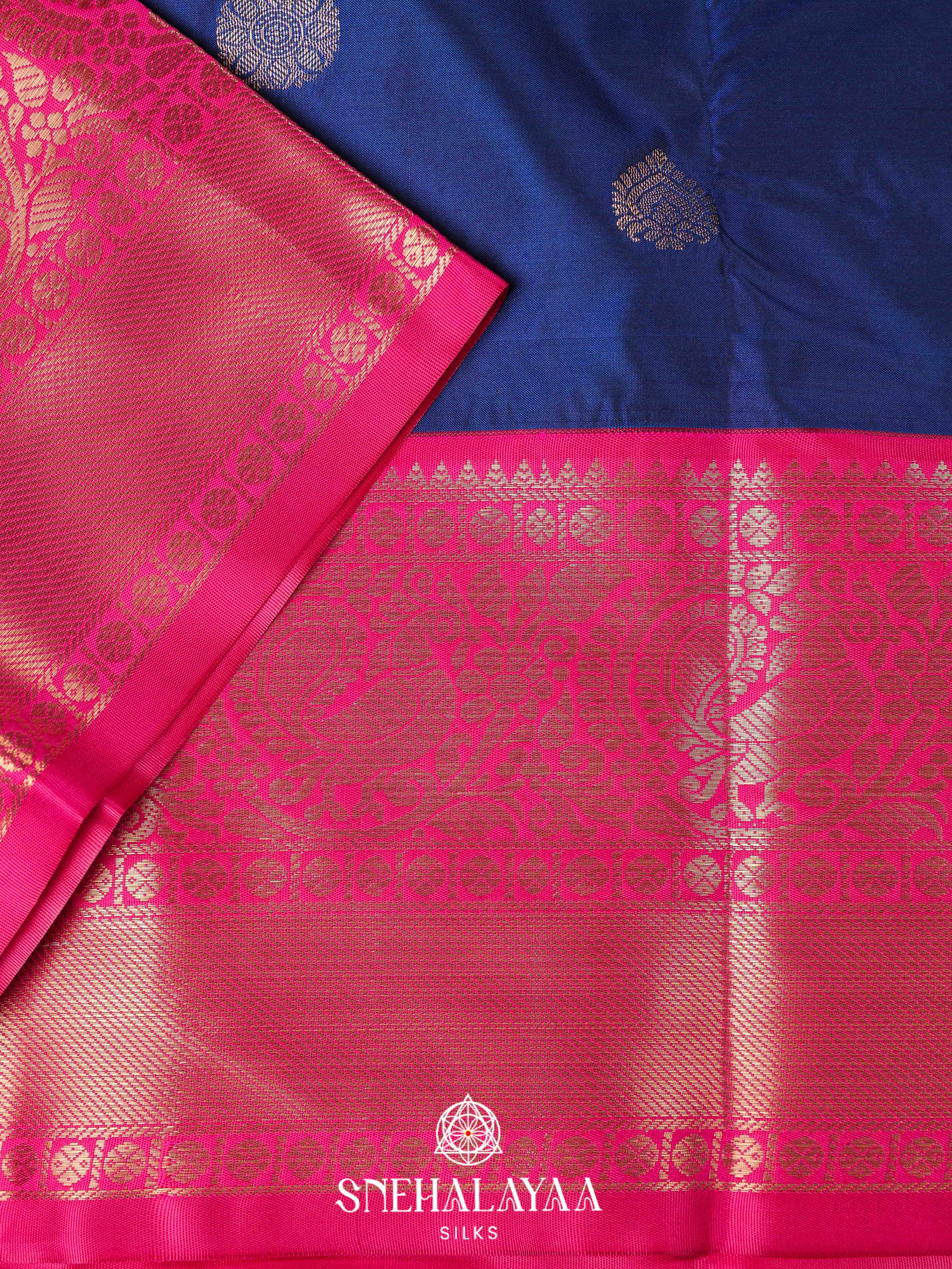 Navy Blue Art Silk Saree
