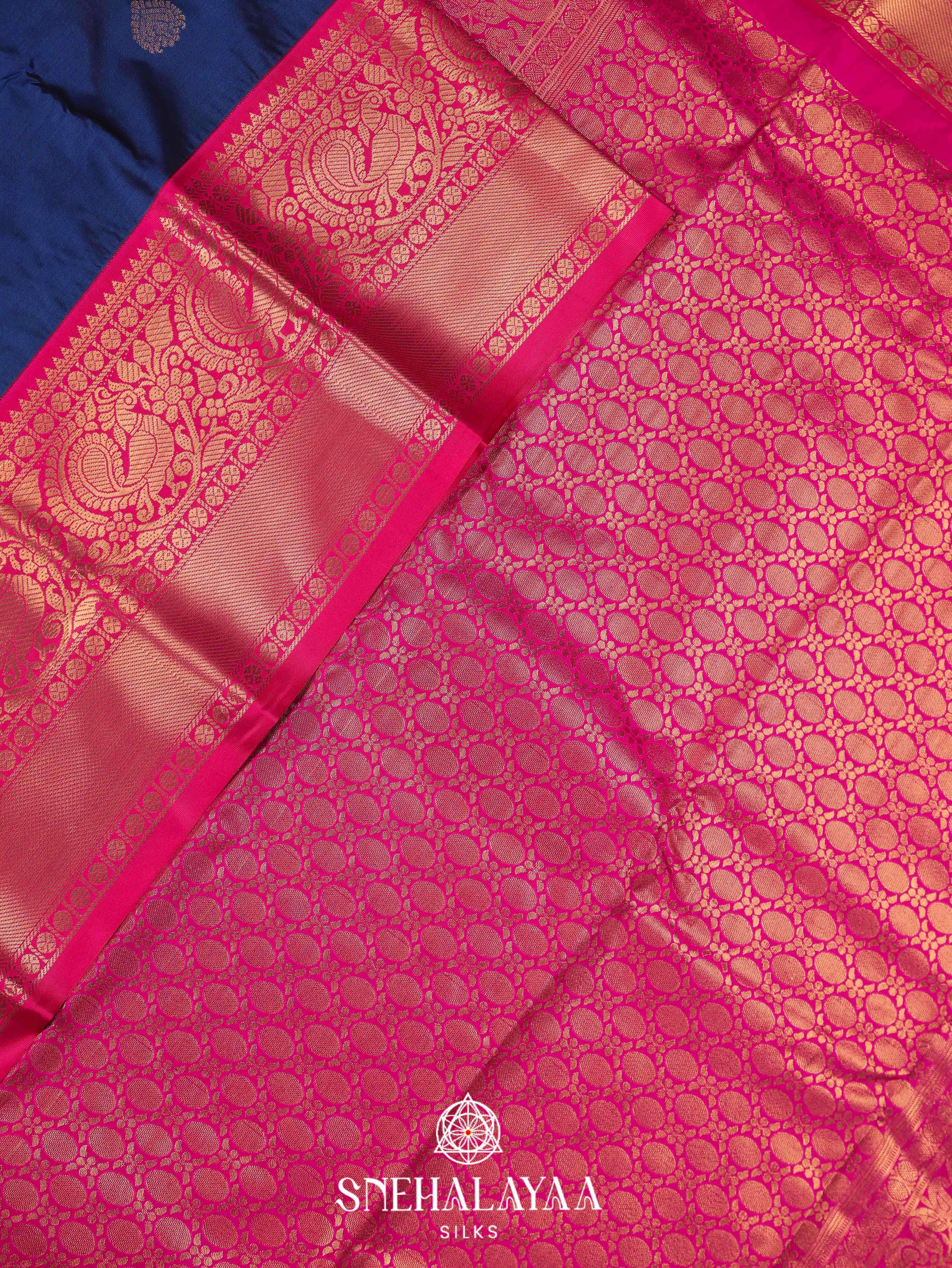 Navy Blue Art Silk Saree