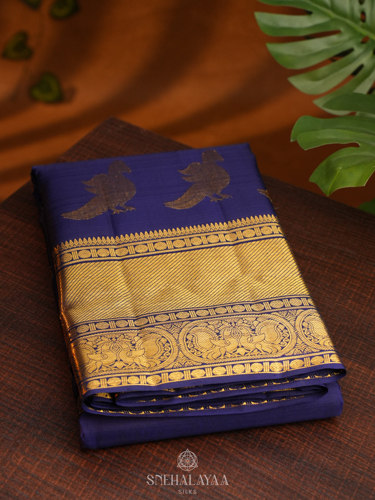 Navy Blue Kanjivaram Silk Saree