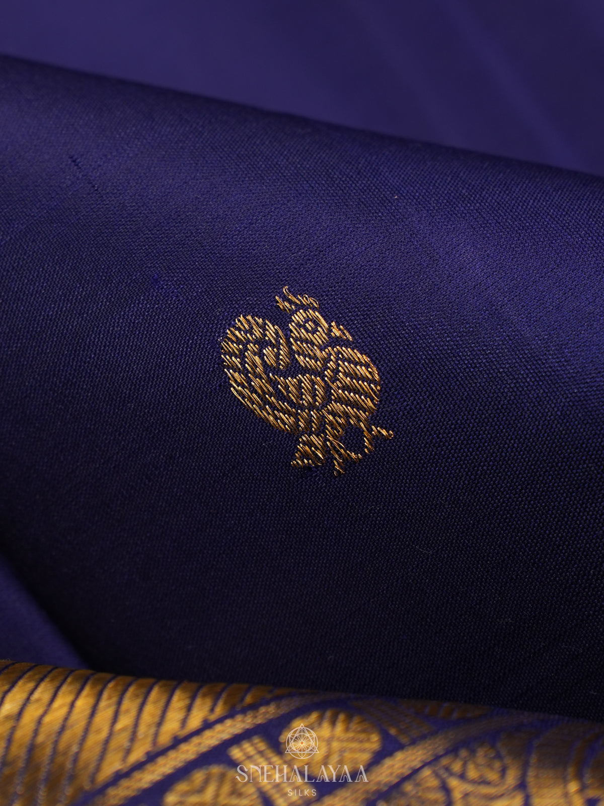 Navy Blue Kanjivaram Silk Saree