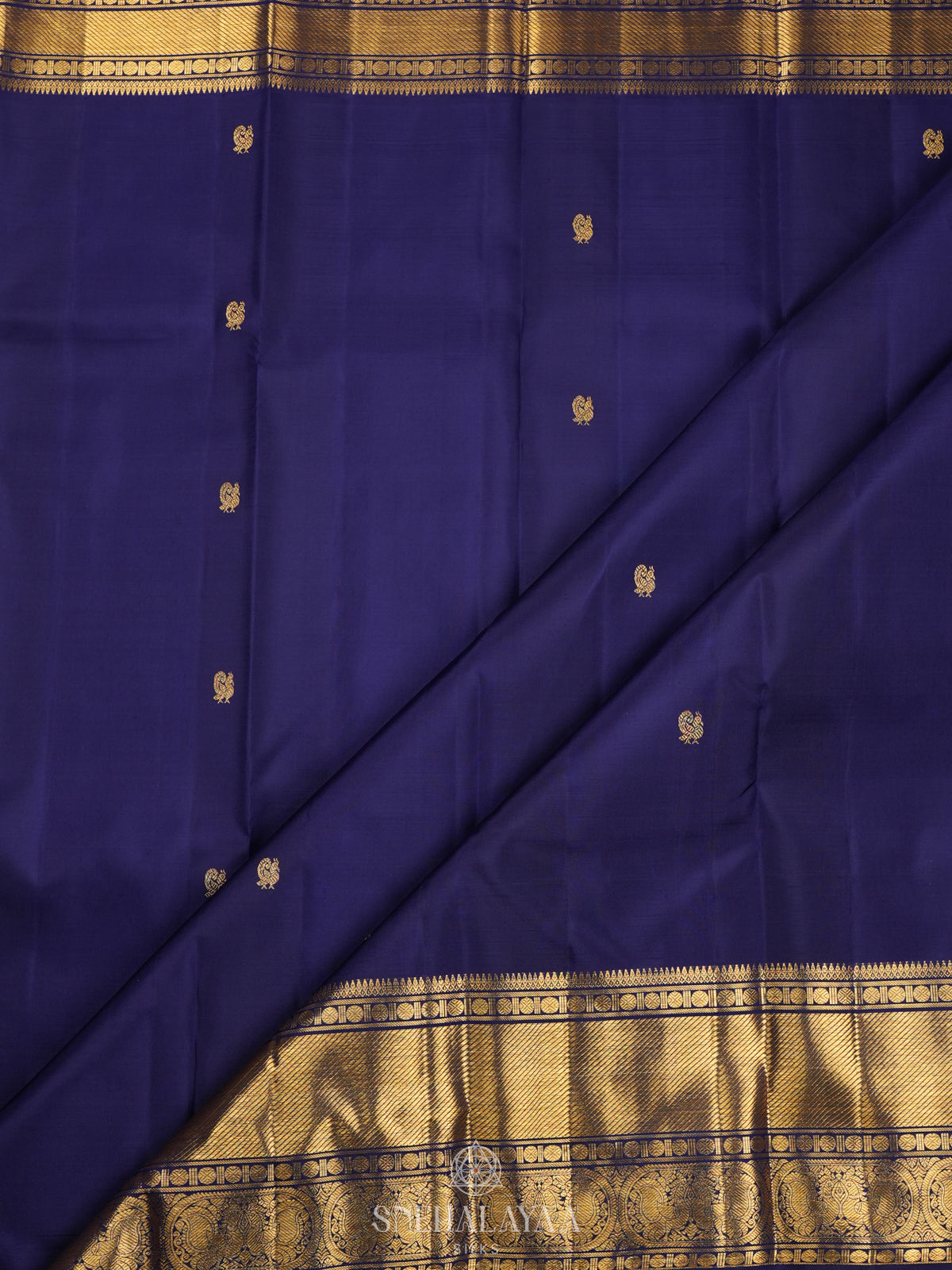 Navy Blue Kanjivaram Silk Saree