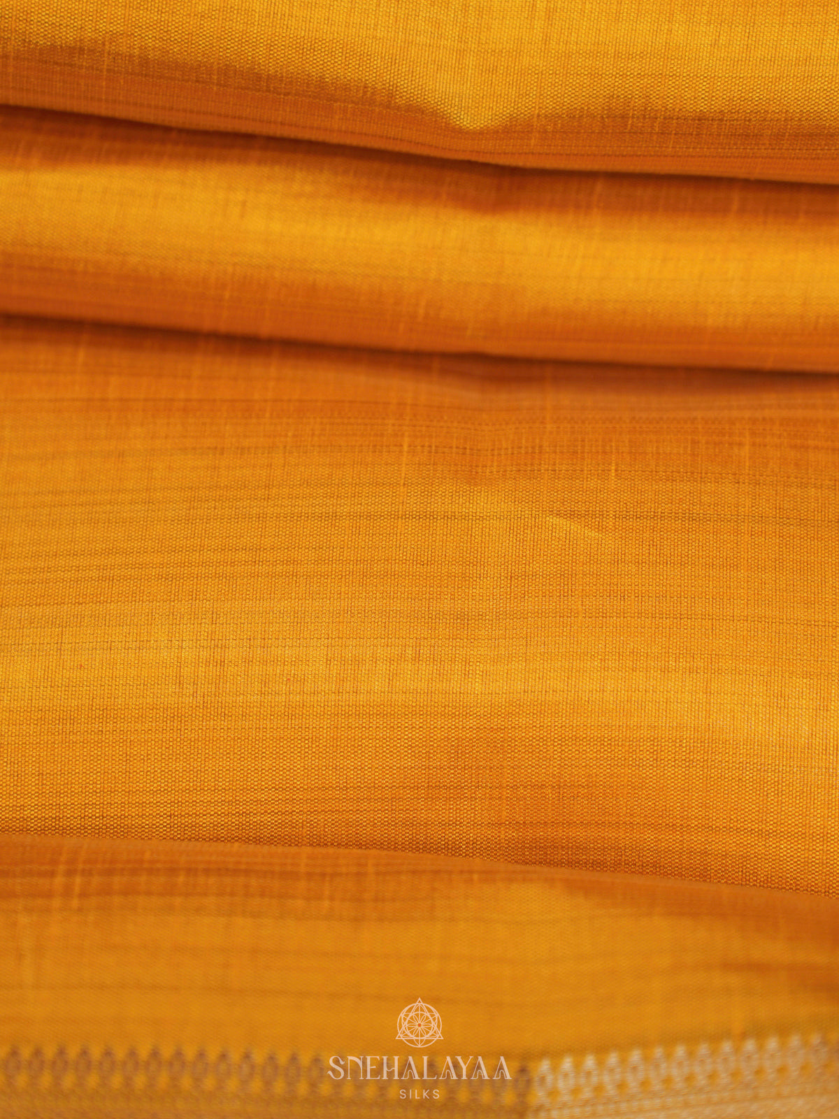 Mango Yellow Raw Silk Saree