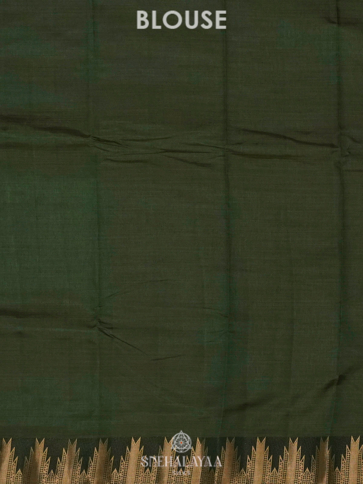 Forest Green Raw Silk Saree