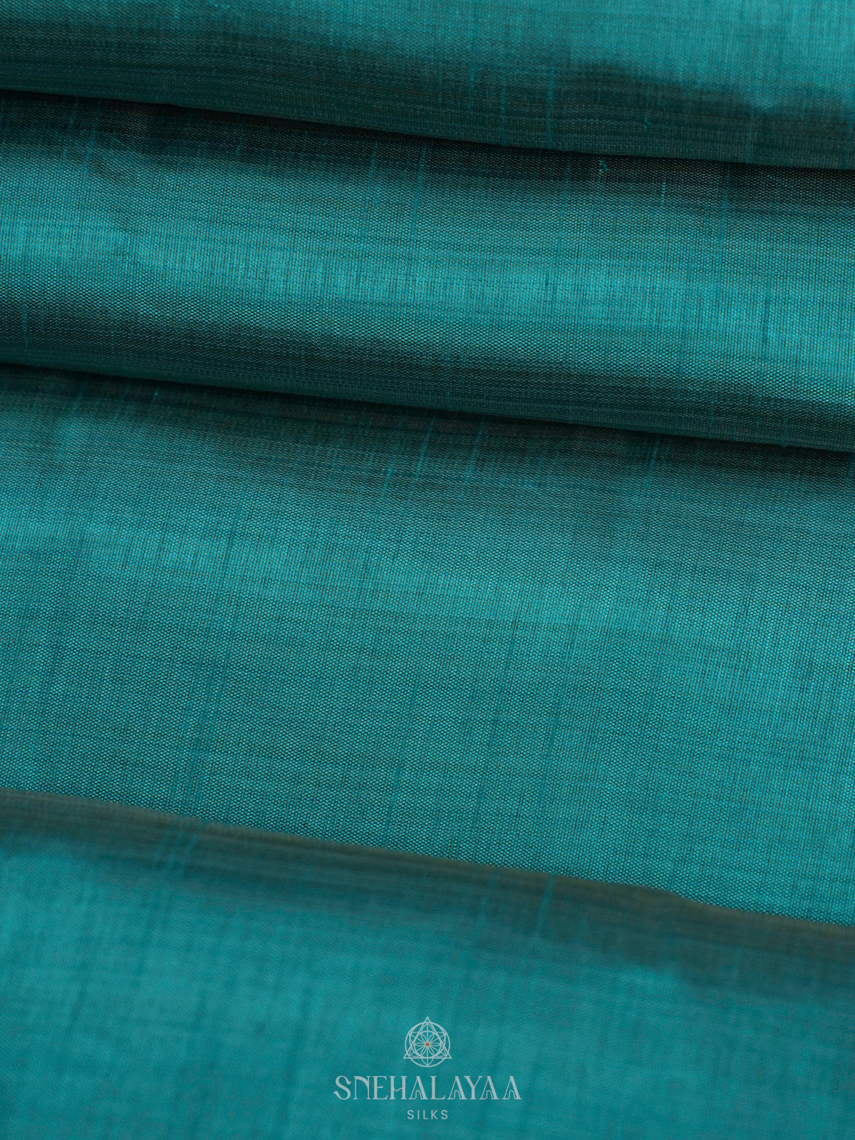 Teal Blue Raw Silk Saree