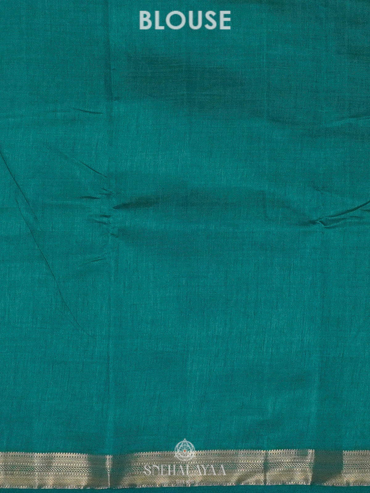 Teal Blue Raw Silk Saree