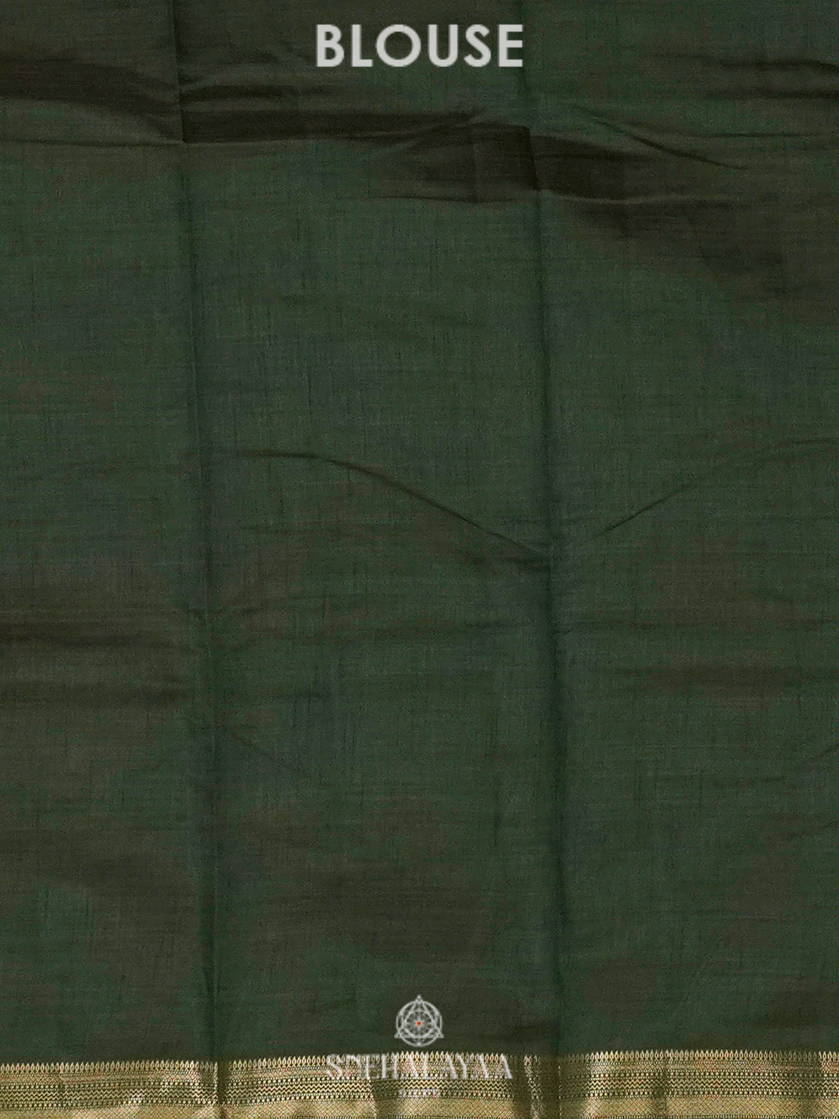 Forest Green Raw Silk Saree