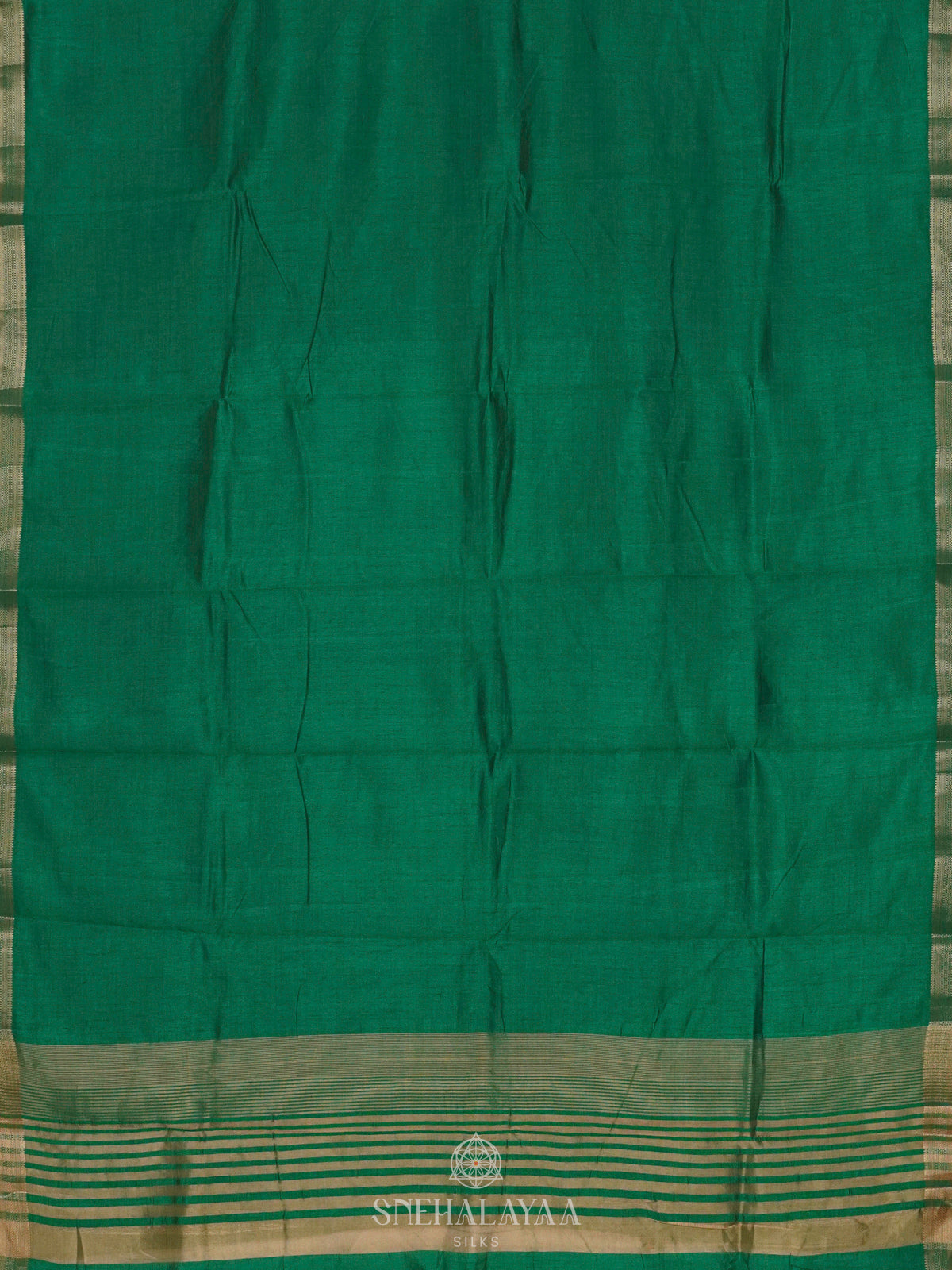 Forest Green Raw Silk Saree