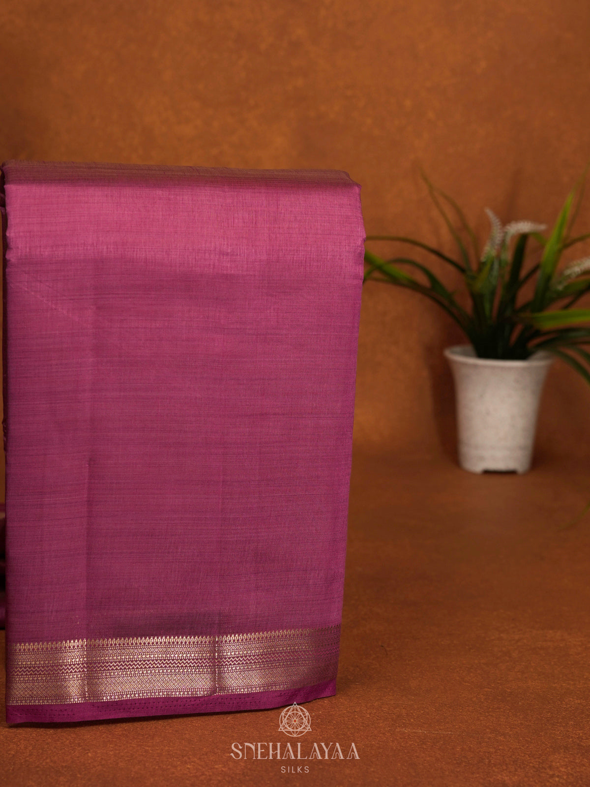 Dusty Rose Raw Silk Saree