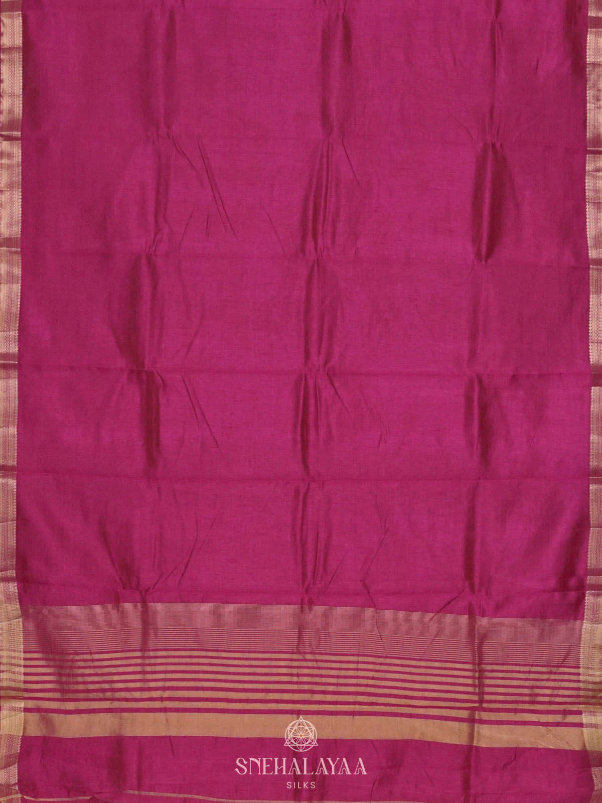 Magenta Pink Raw Silk Saree