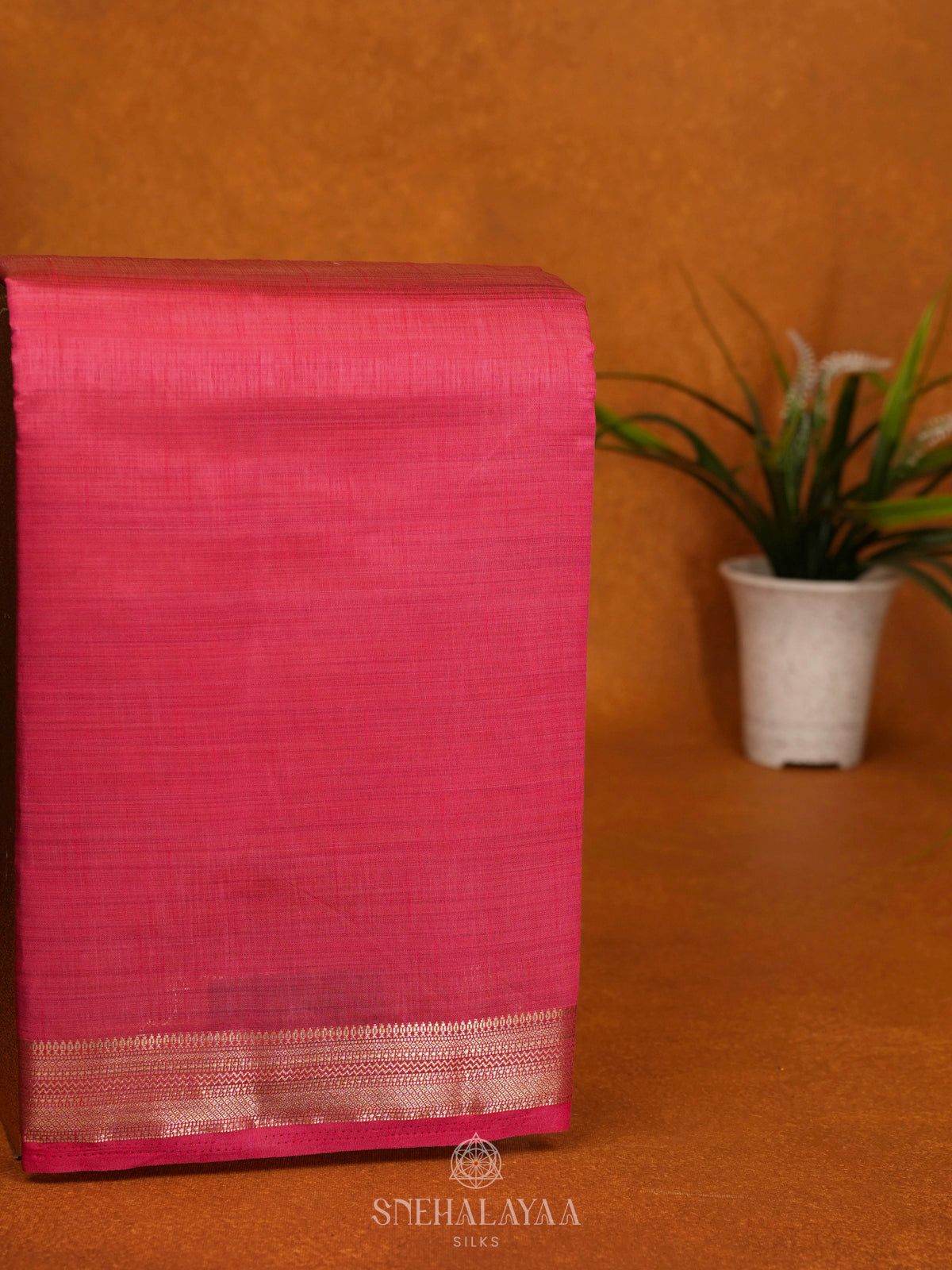 Pink Raw Silk Saree