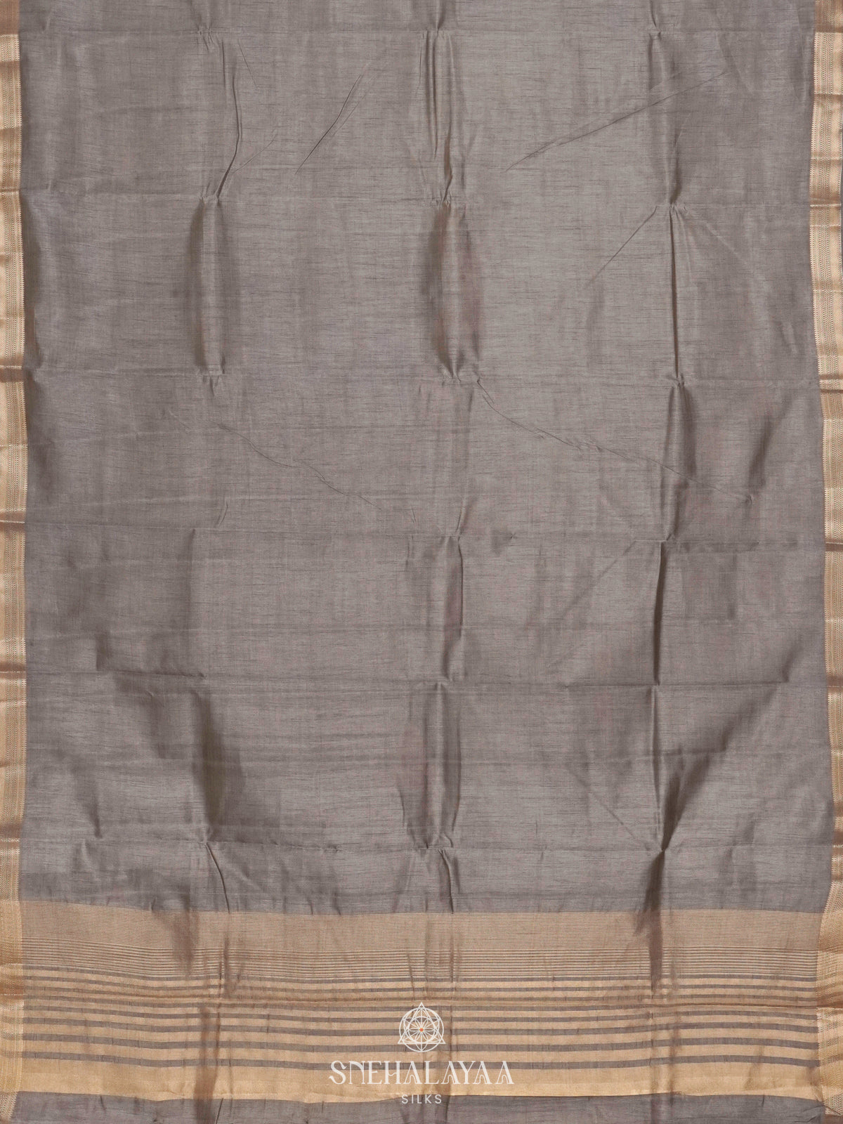 Grey Raw Silk Saree