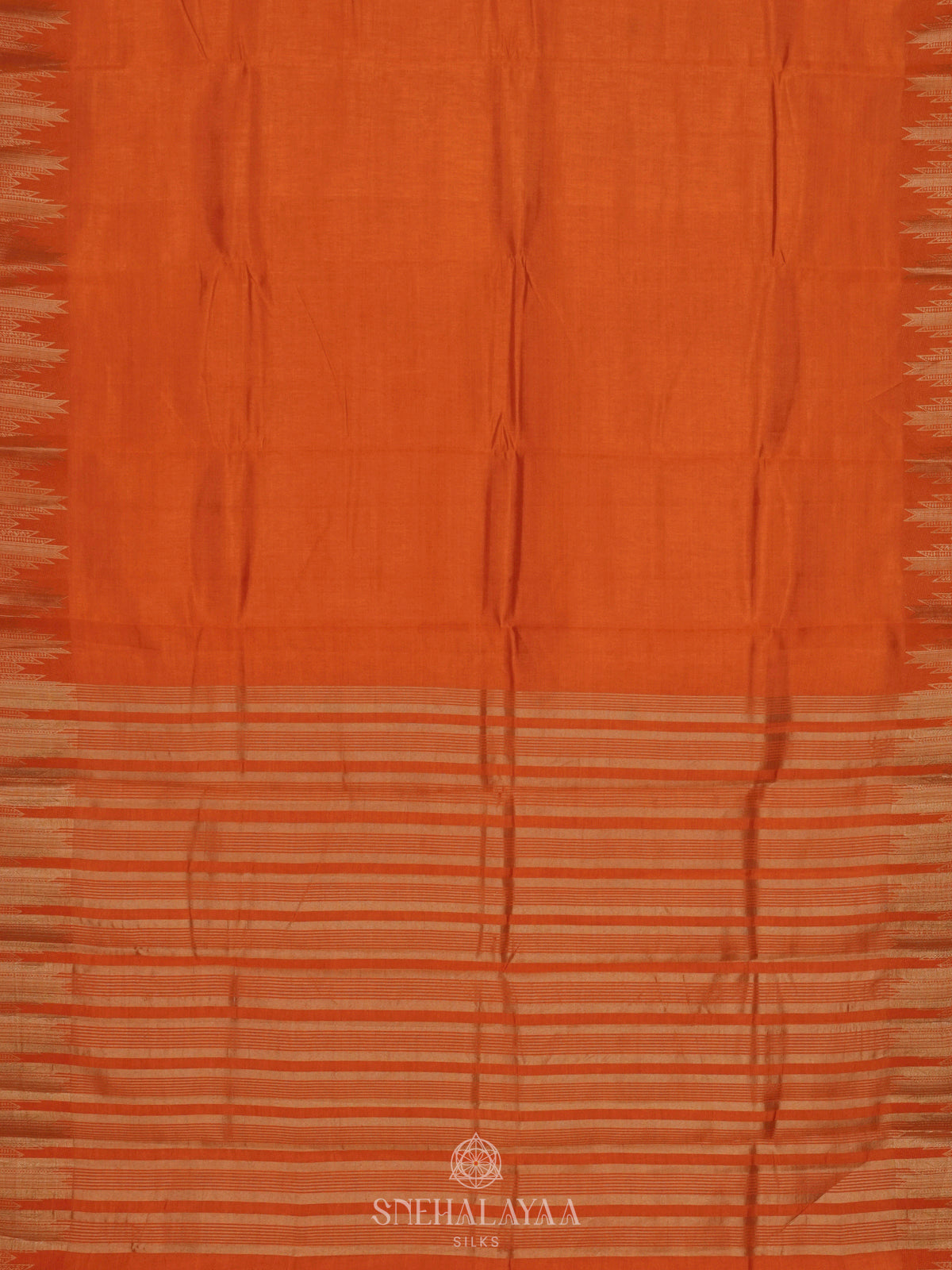 Orange Raw Silk Saree