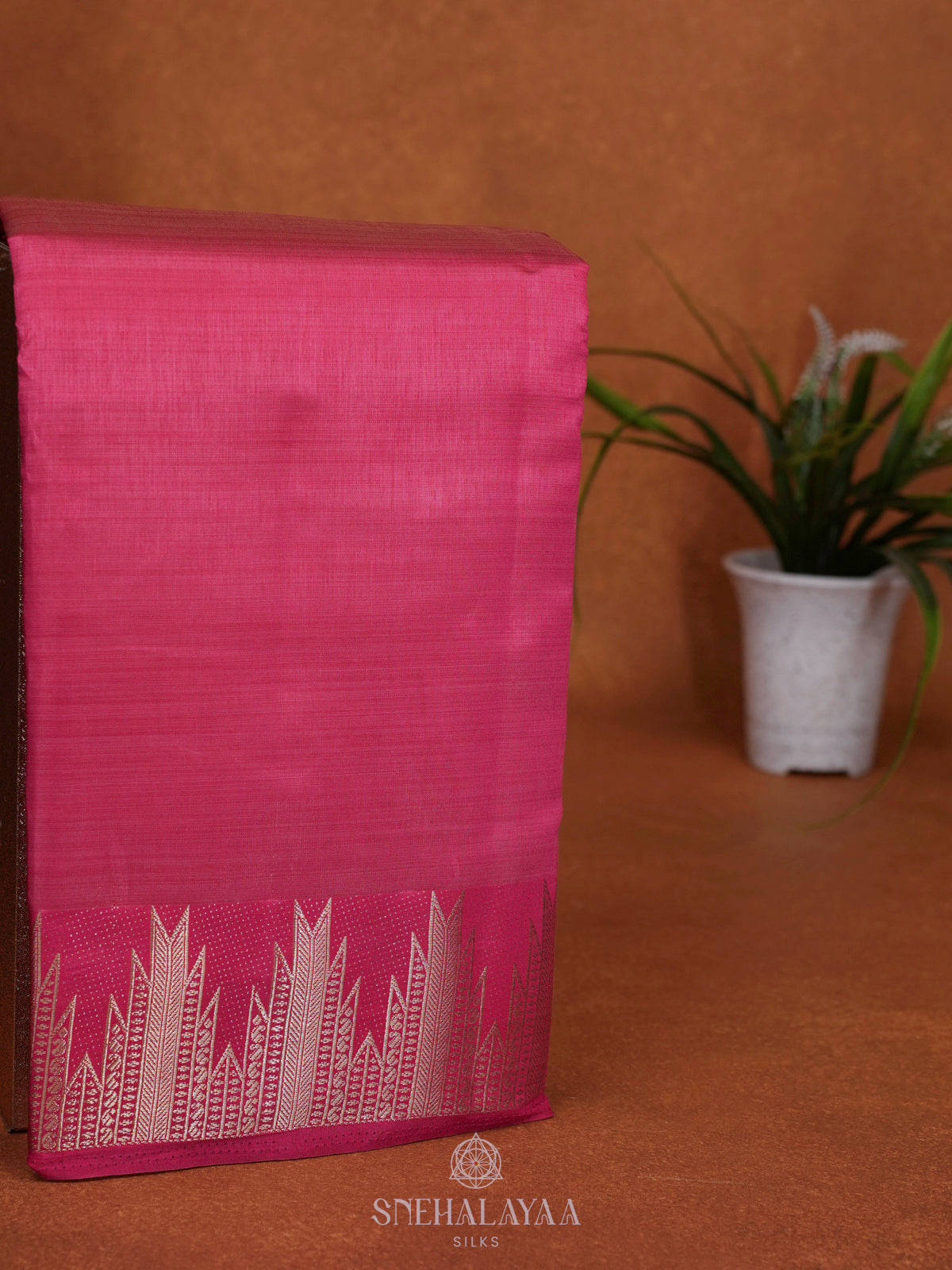 Pink Raw Silk Saree