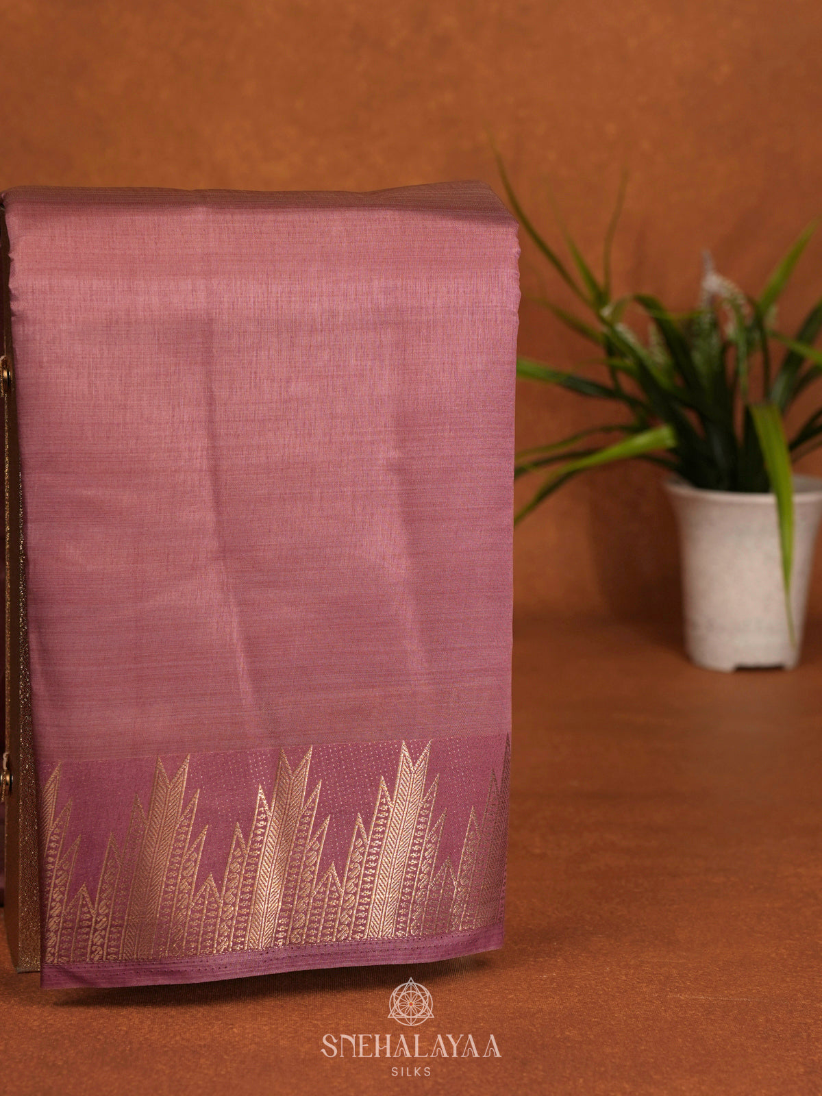 Pale Pink Raw Silk Saree