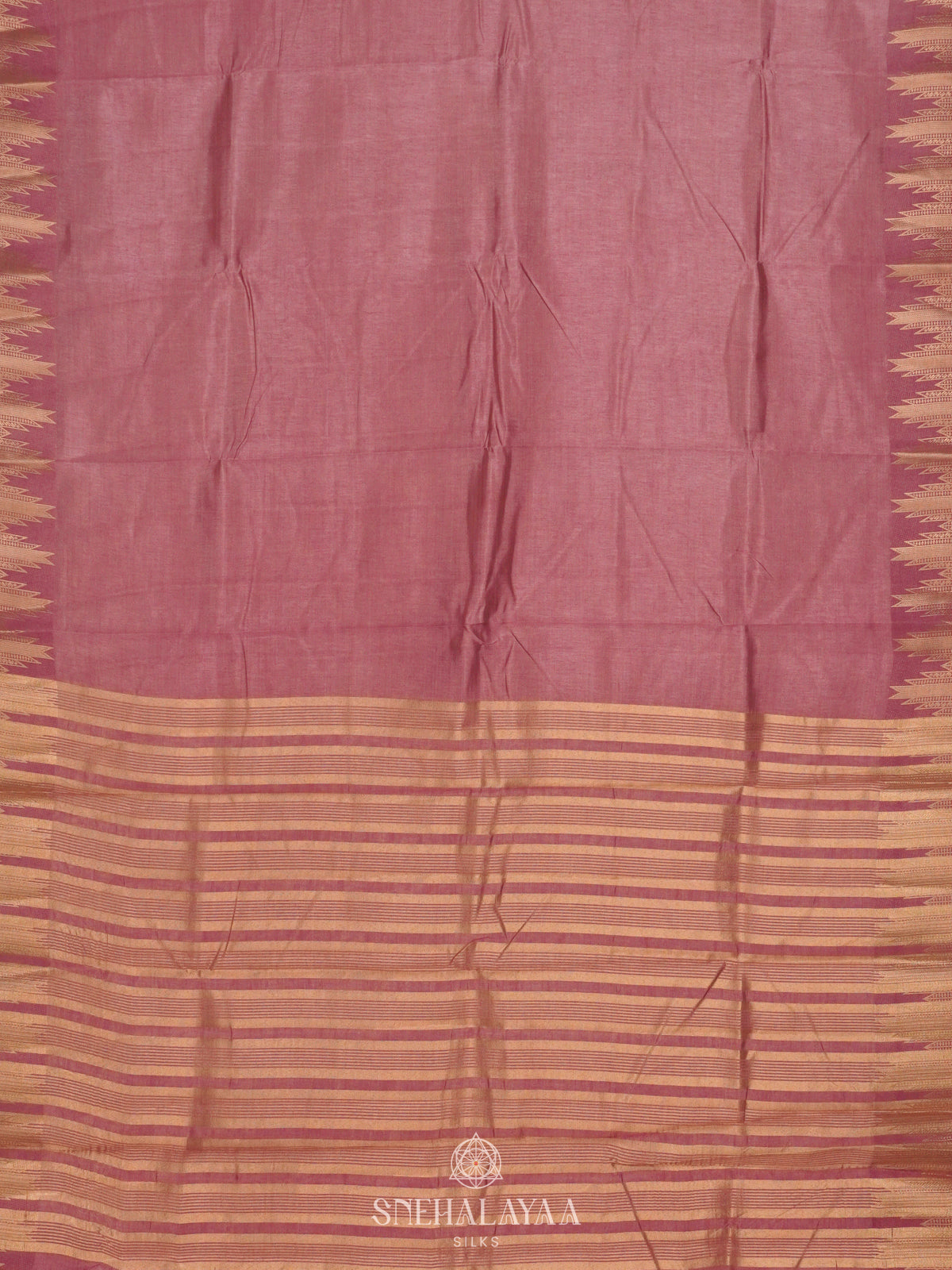 Pale Pink Raw Silk Saree