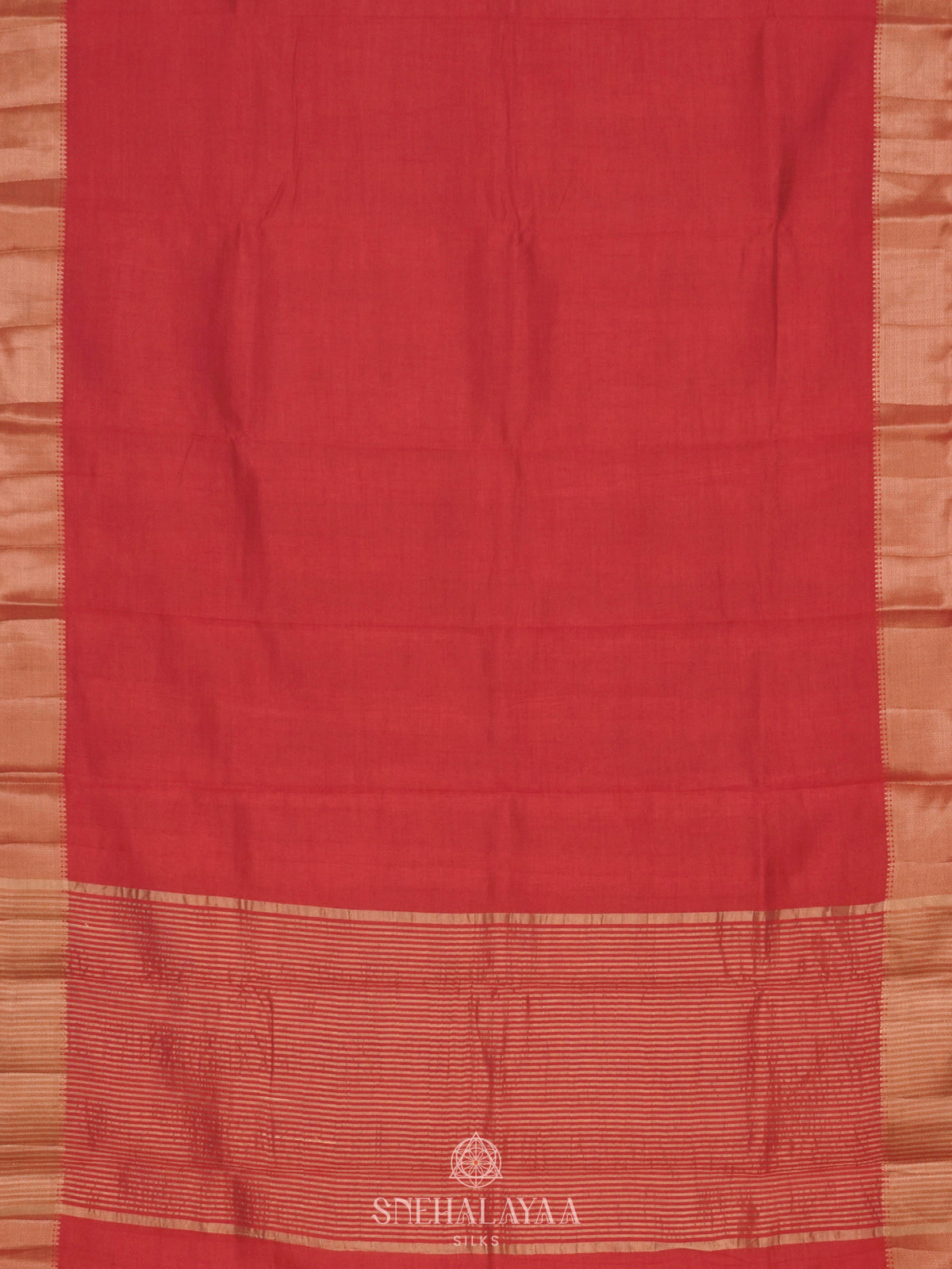 Ruby Red Raw Silk Saree