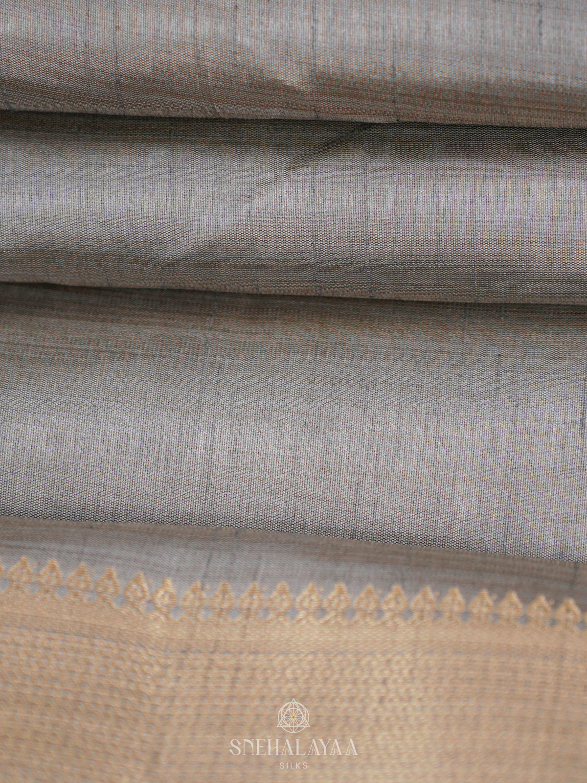 Grey Raw Silk Saree