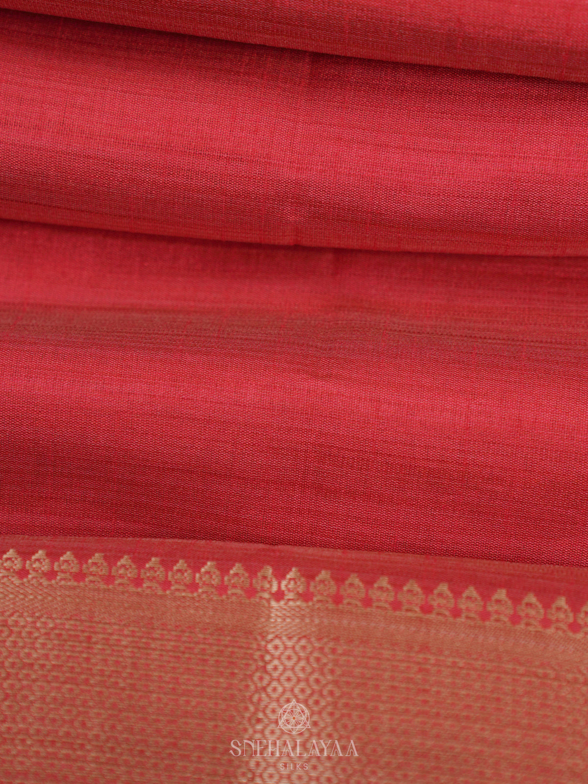 Ruby Red Raw Silk Saree
