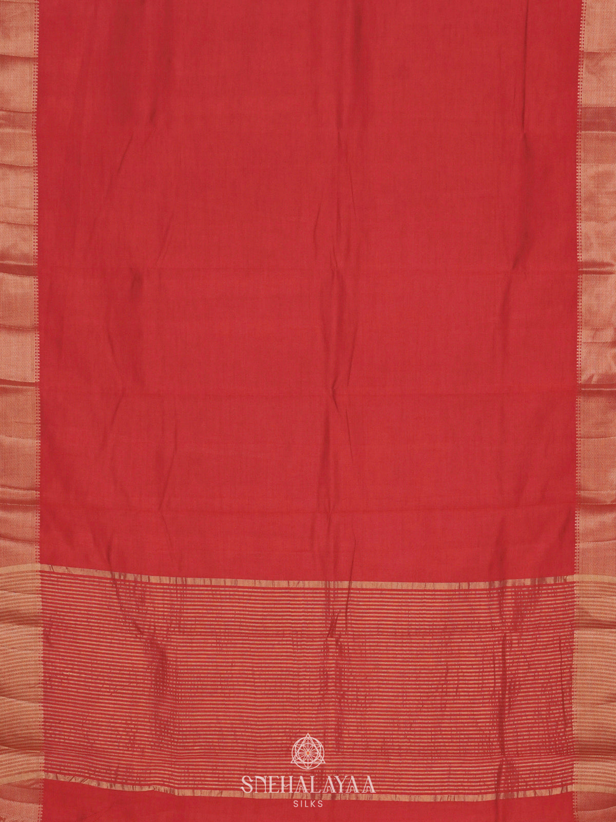 Ruby Red Raw Silk Saree