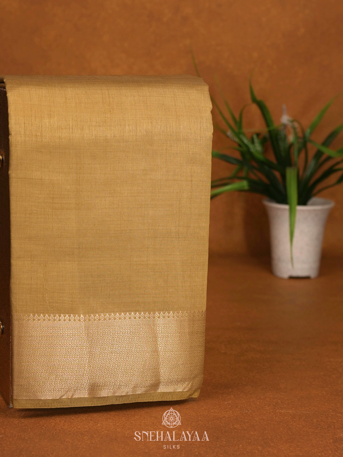 Pale Yellow Raw Silk Saree