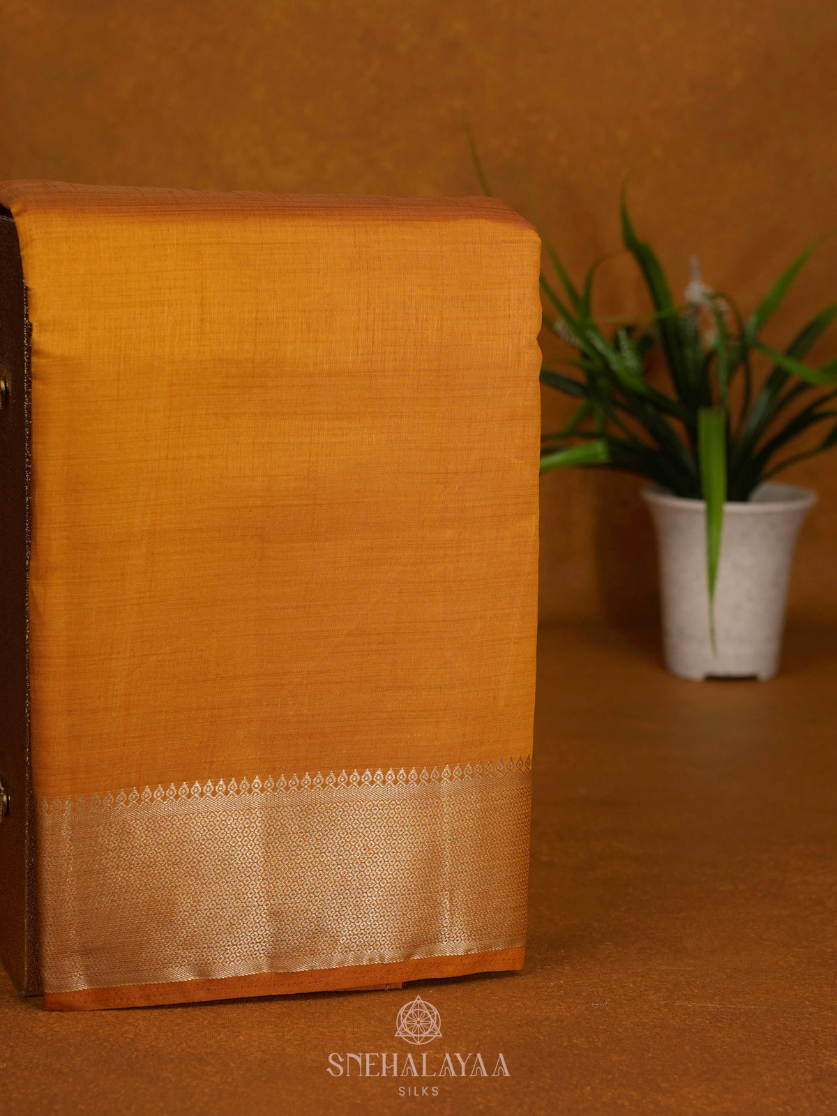 Orange Raw Silk Saree
