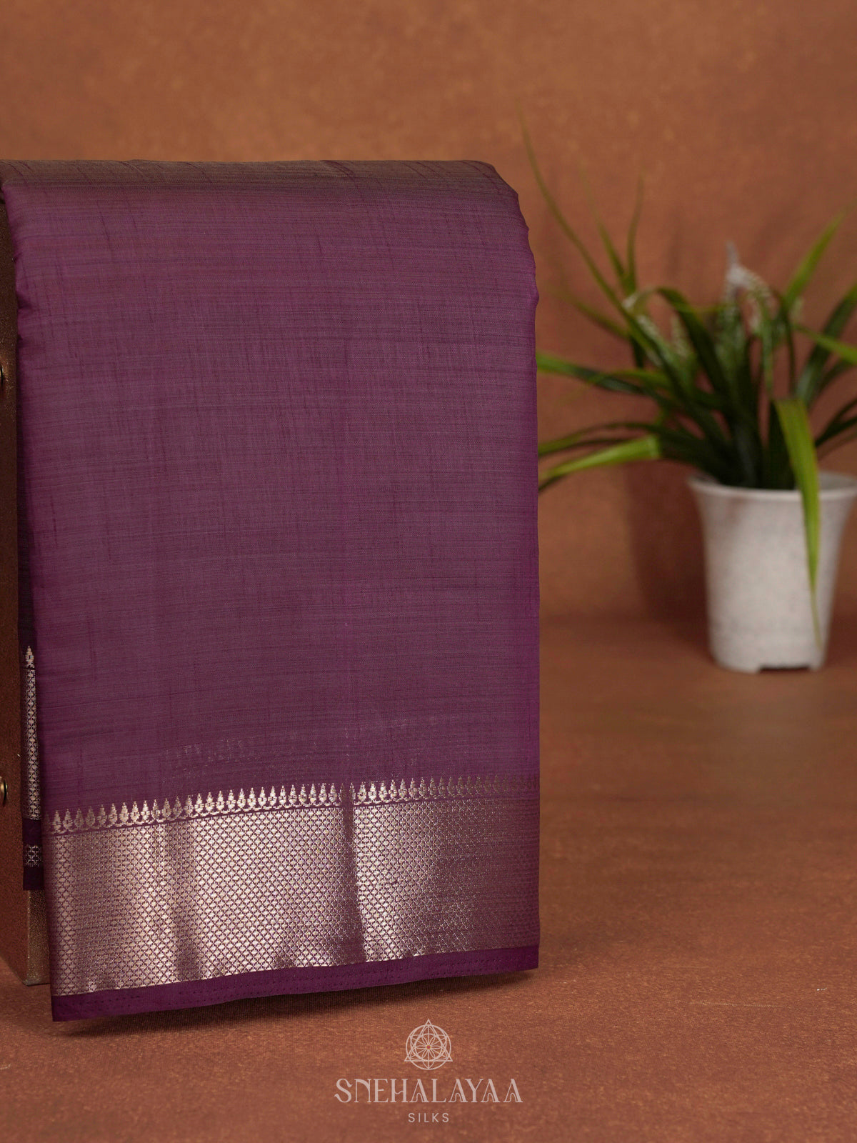 Wine Raw Silk Saree