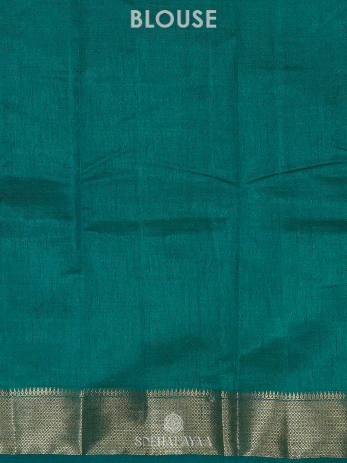 Teal Green Raw Silk Saree