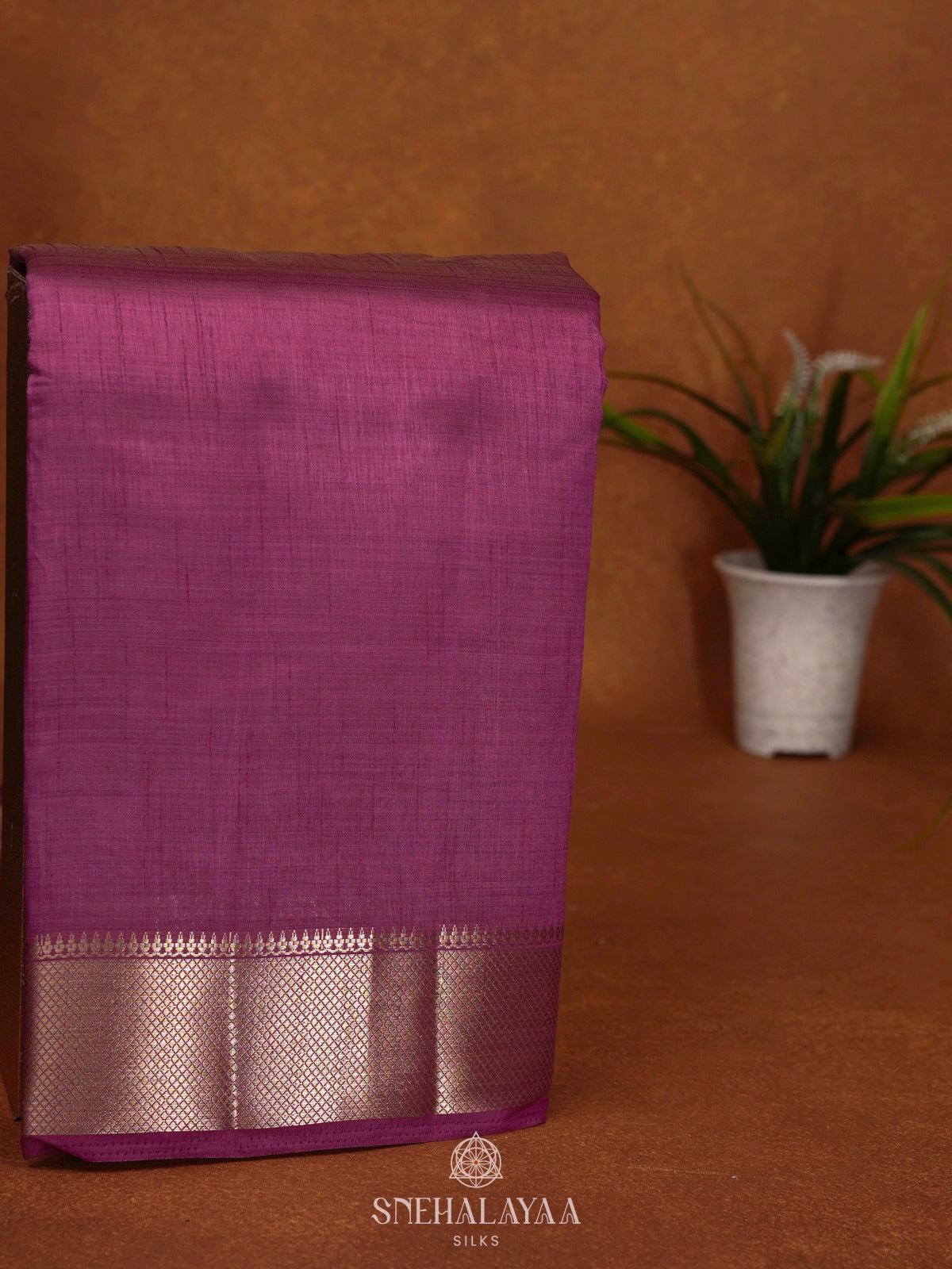 Magenta Raw Silk Saree