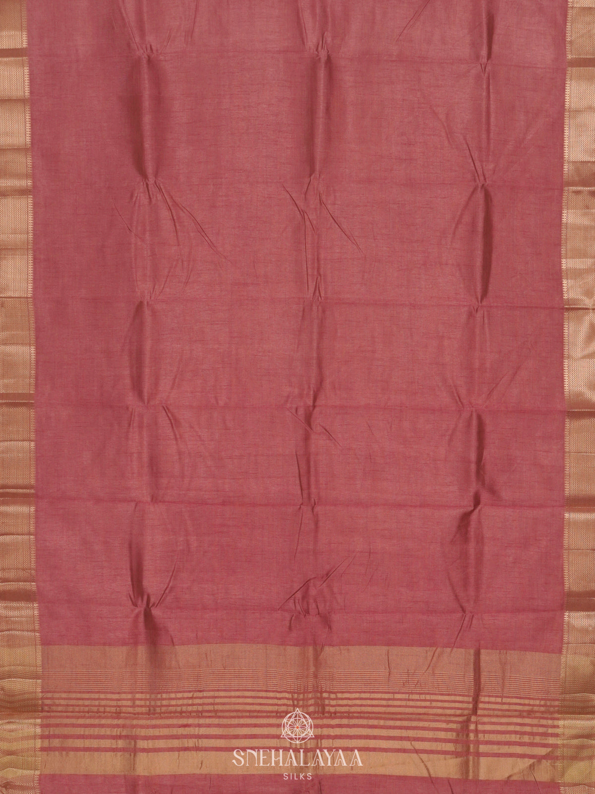 Peach Raw Silk Saree