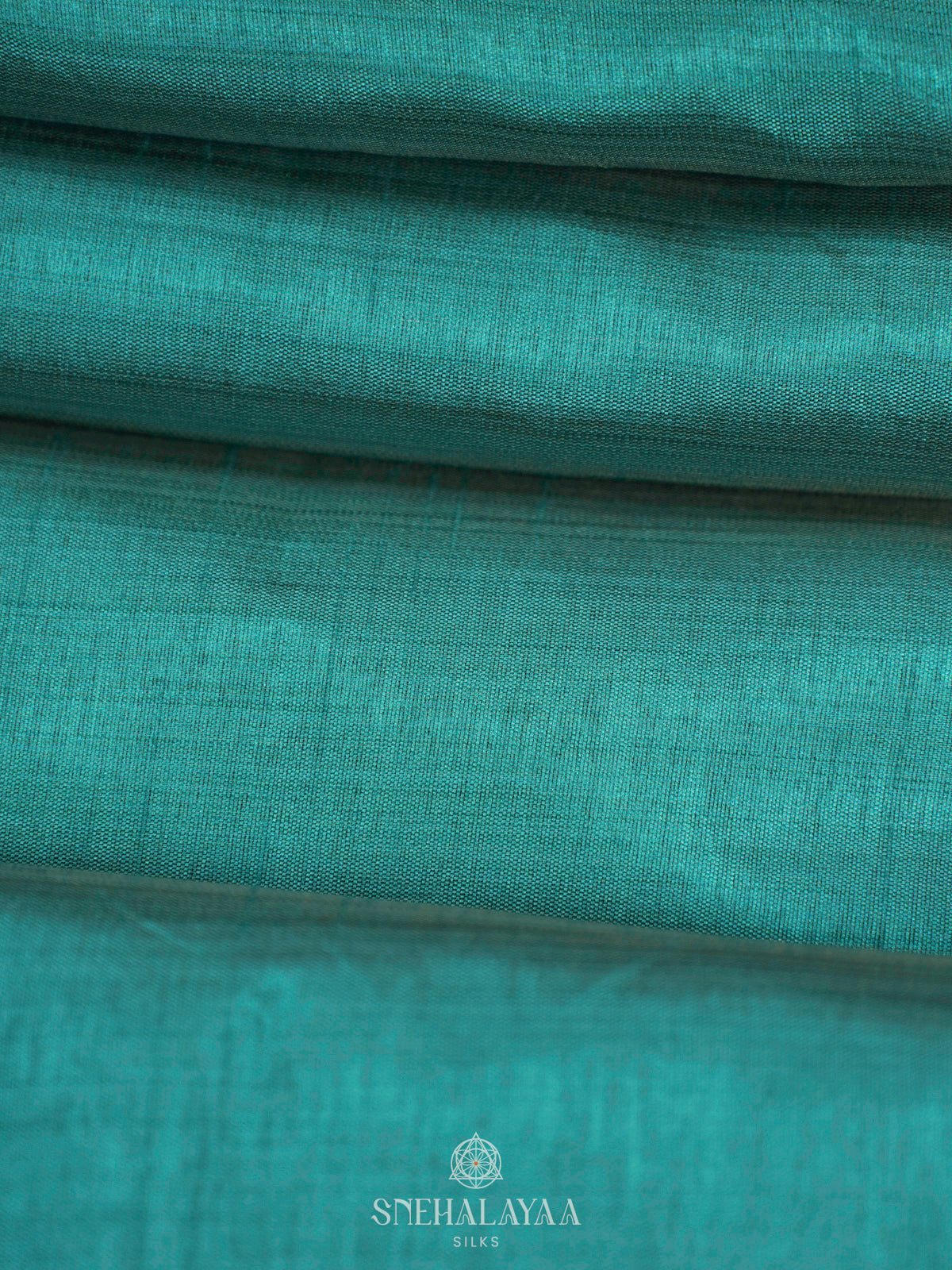 Teal Green Raw Silk Saree