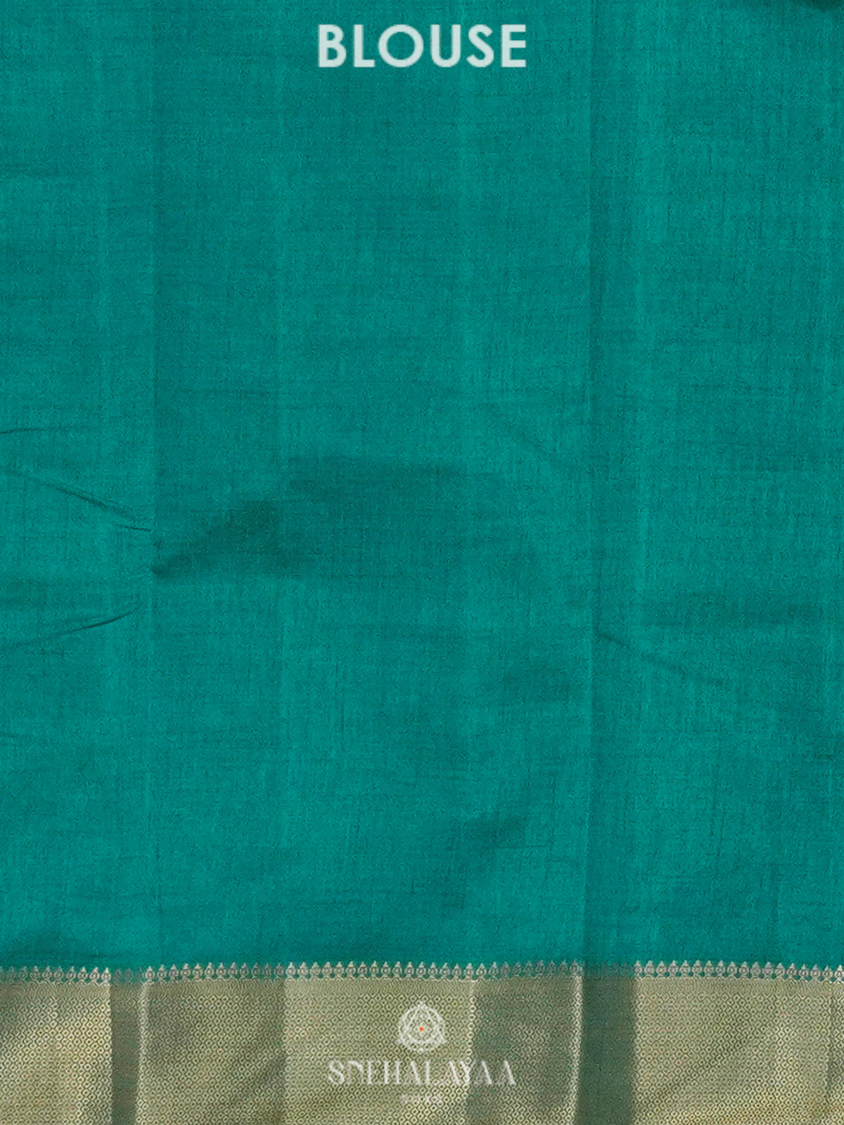 Teal Green Raw Silk Saree