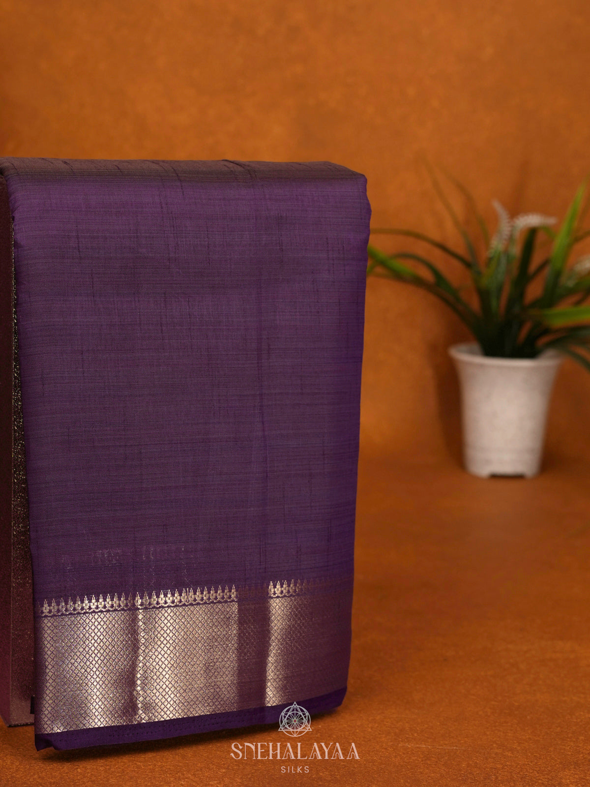 Purple Raw Silk Saree