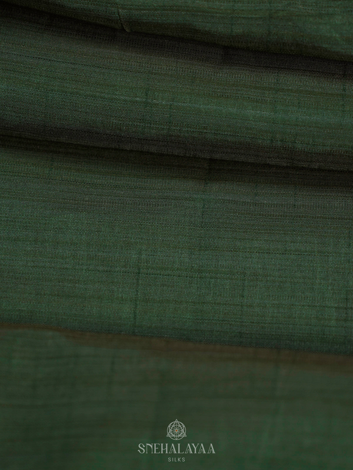 Forest Green Raw Silk Saree