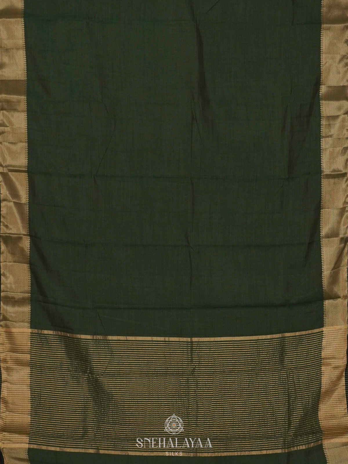 Forest Green Raw Silk Saree