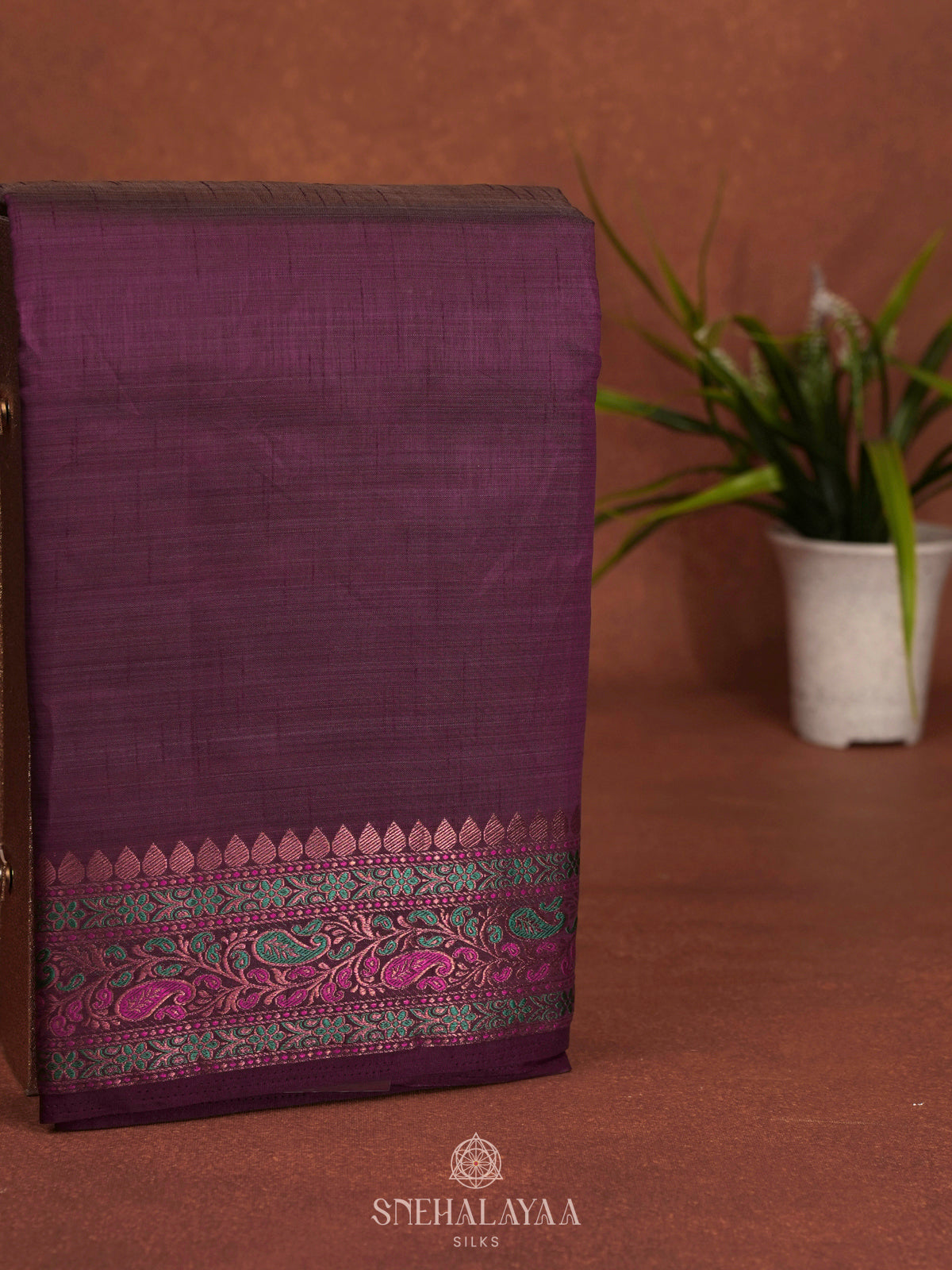 Purple Raw Silk Saree