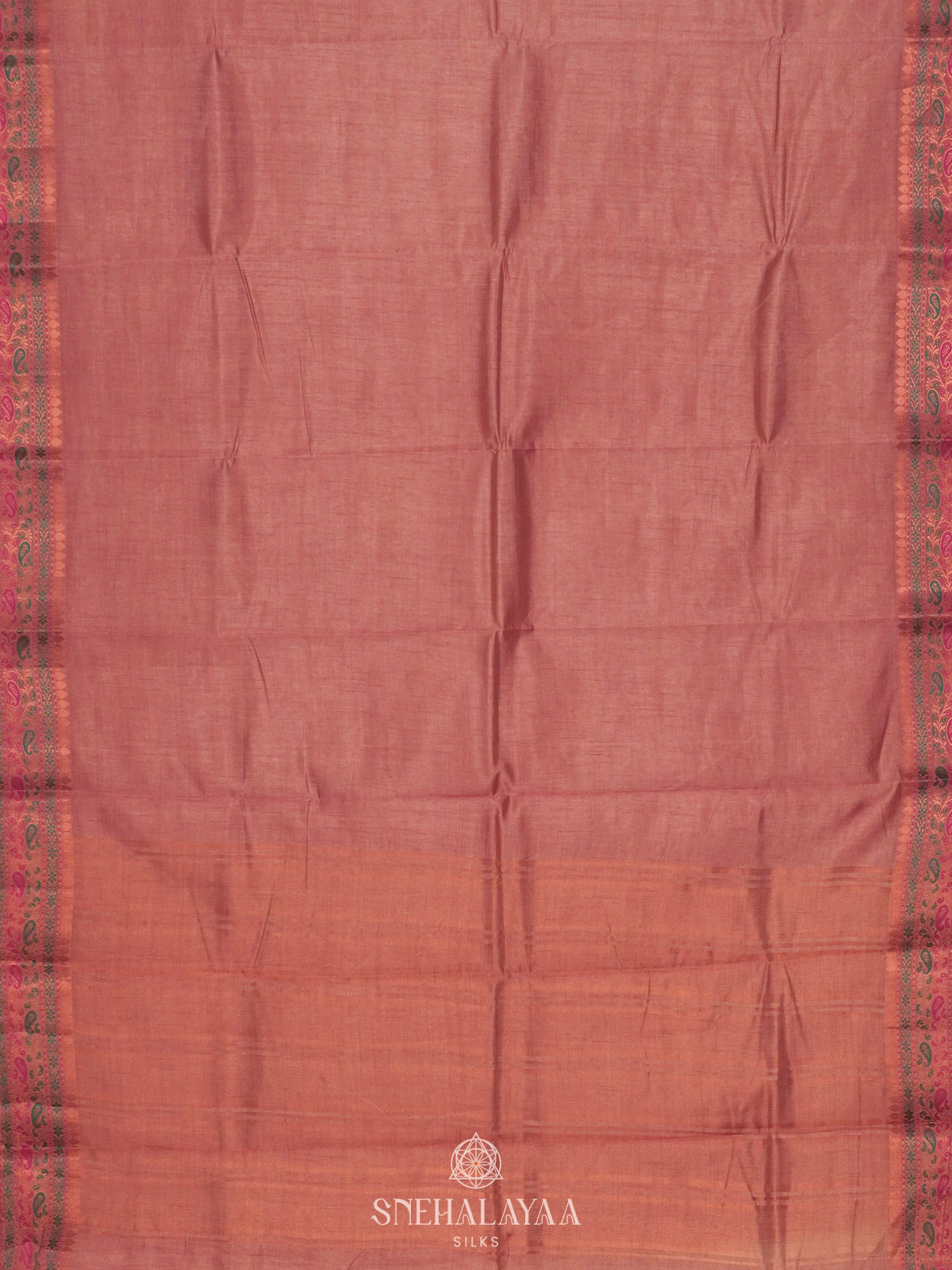 Peach Raw Silk Saree