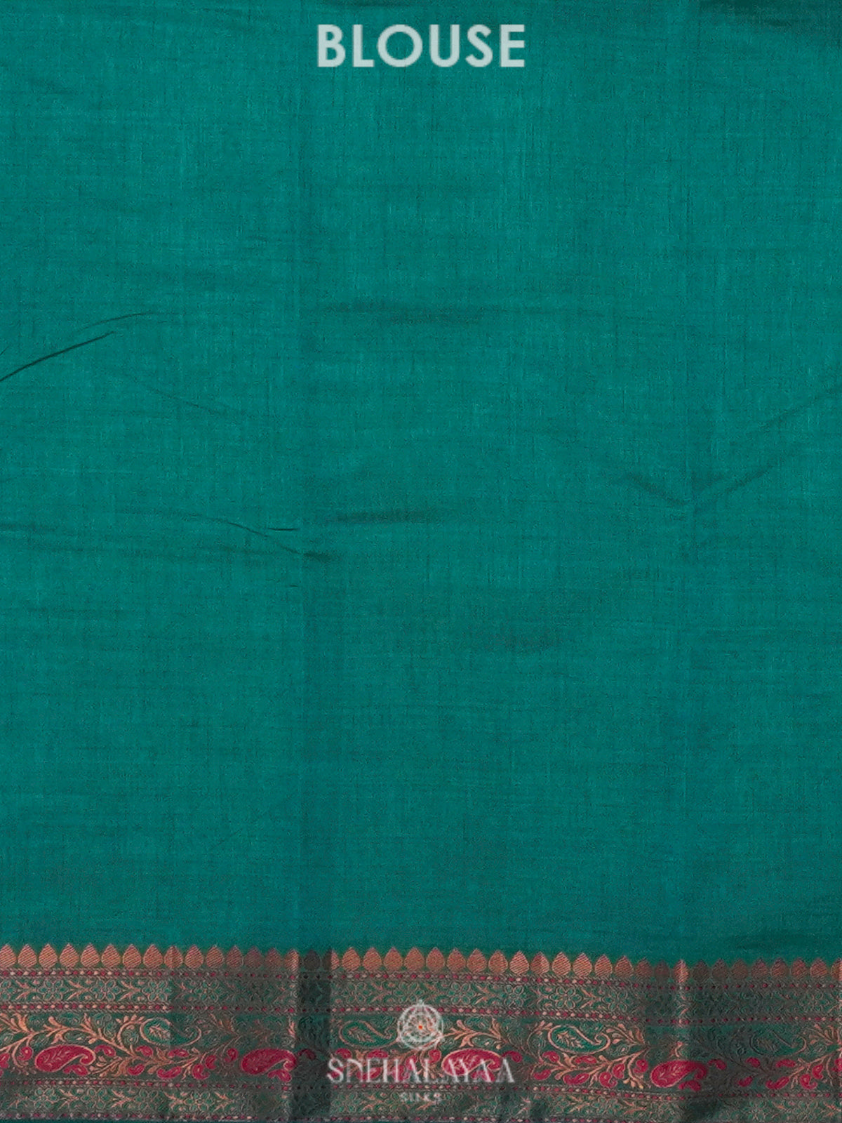 Teal Blue Raw Silk Saree