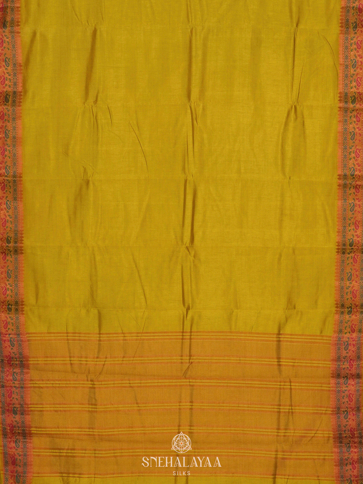 Lemon Yellow Raw Silk Saree