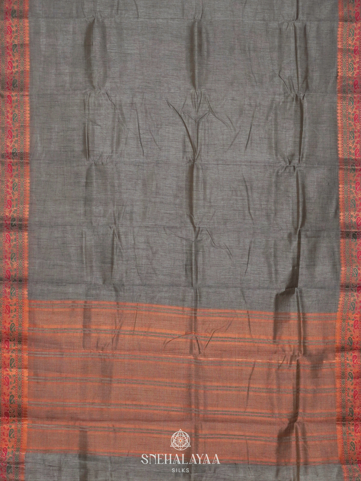 Grey Raw Silk Saree