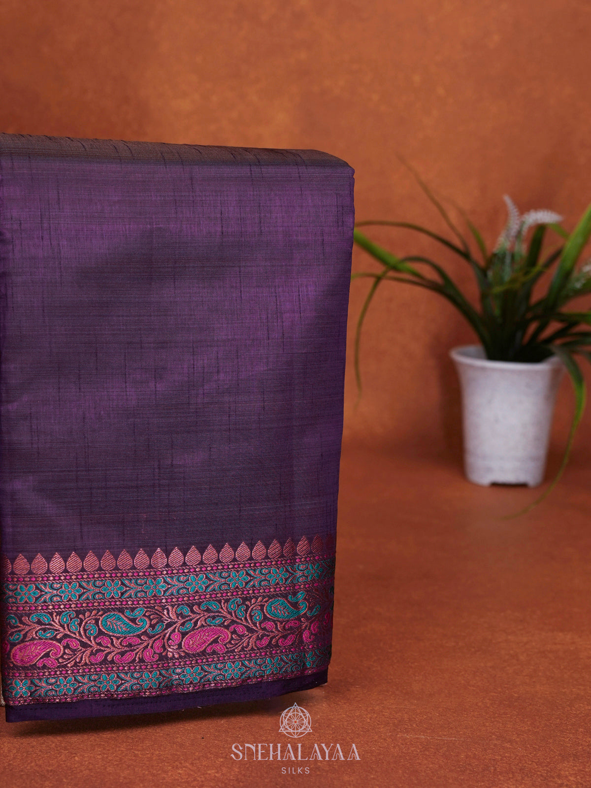 Purple Raw Silk Saree
