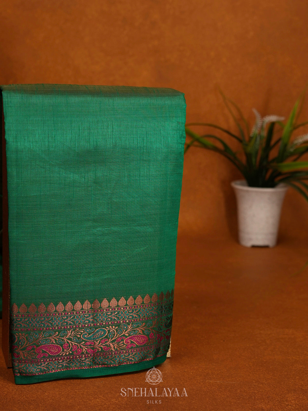 Green Raw Silk Saree