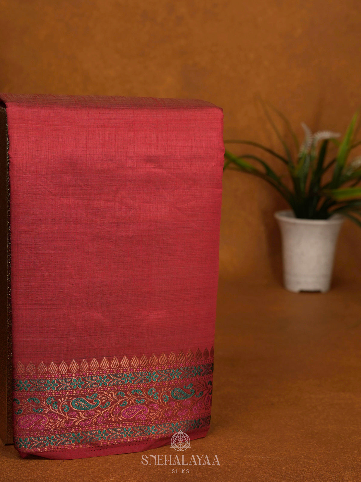 Maroon Raw Silk Saree
