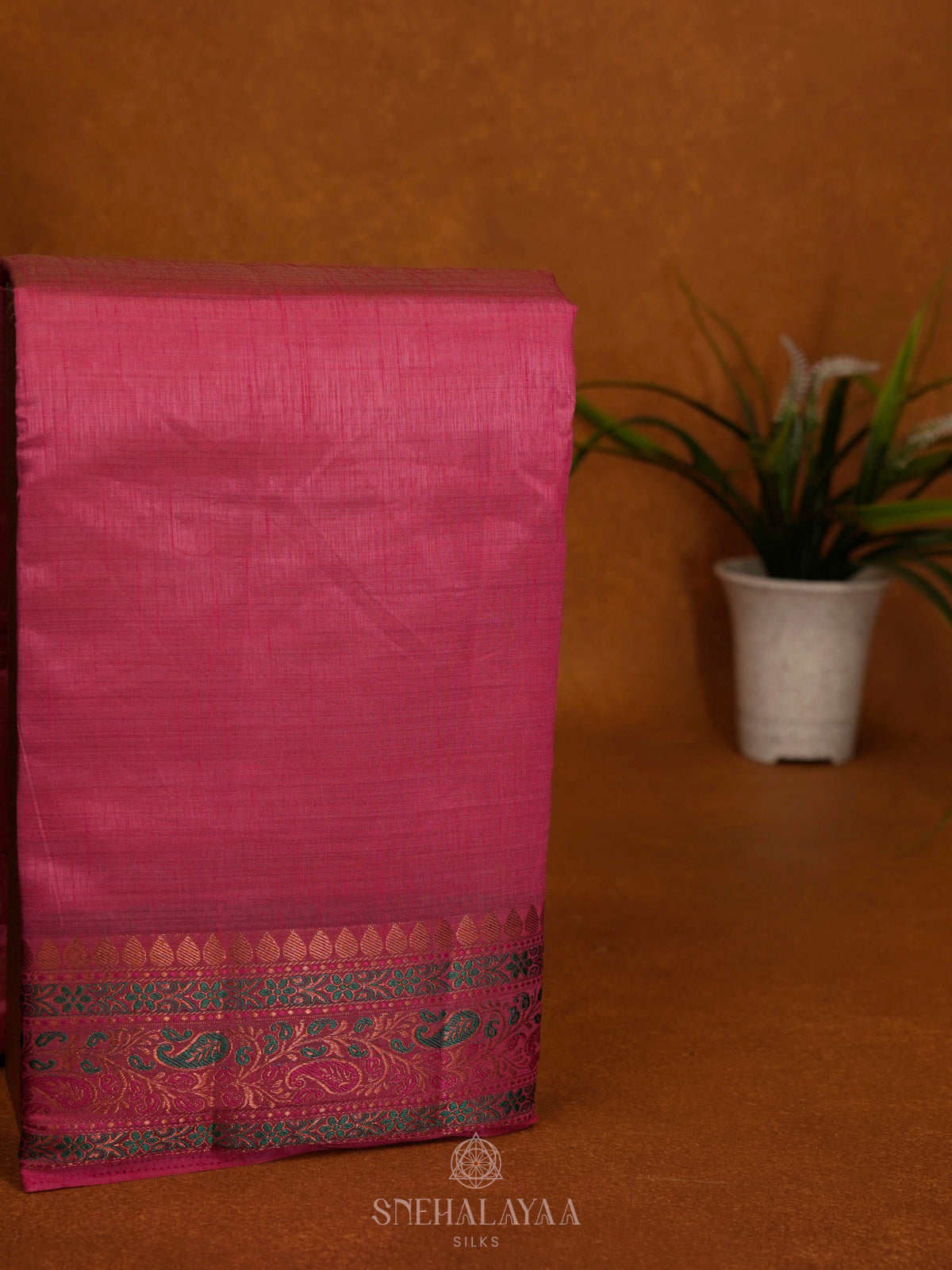 Pink Raw Silk Saree