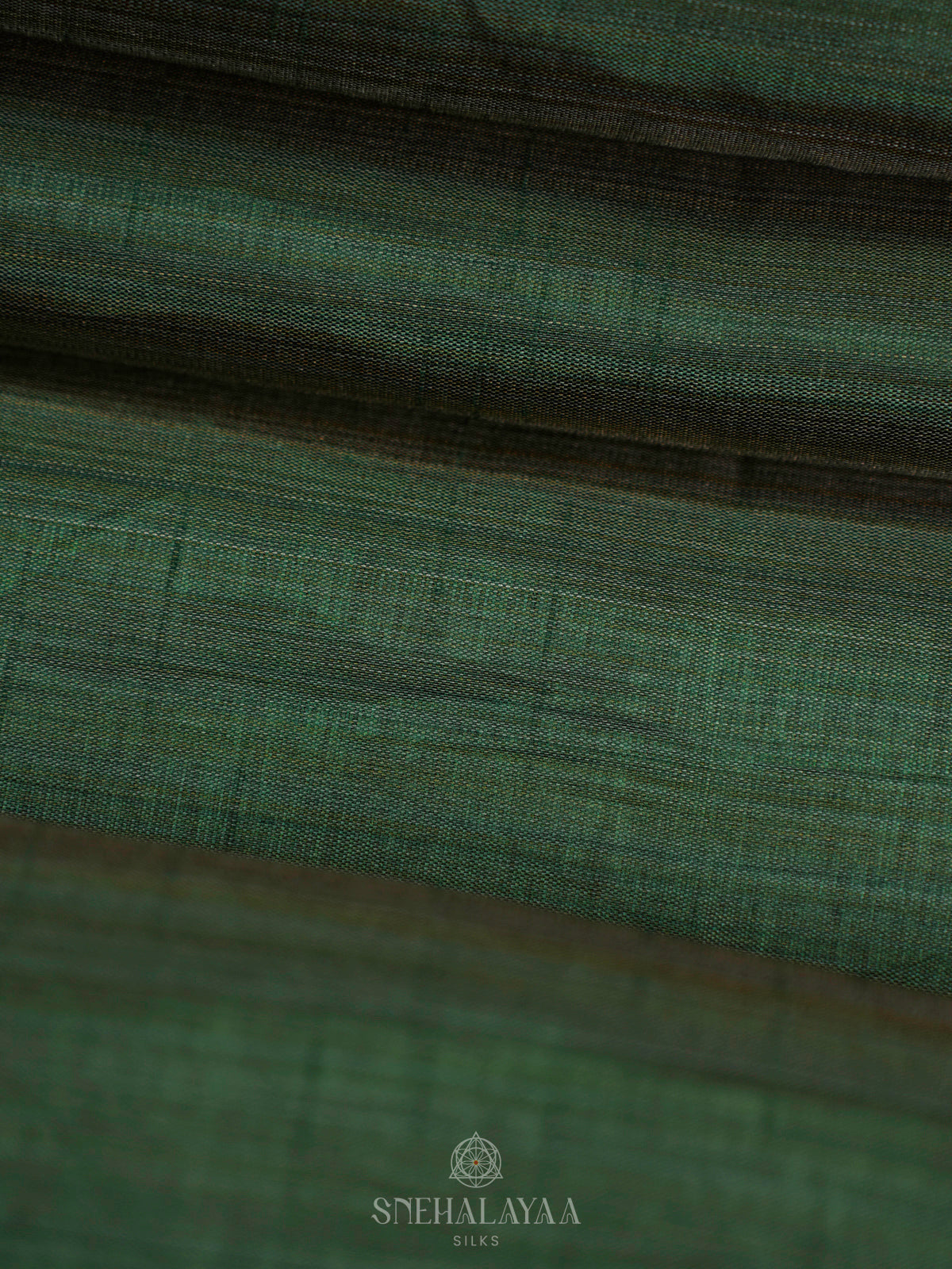 Forest Green Raw Silk Saree