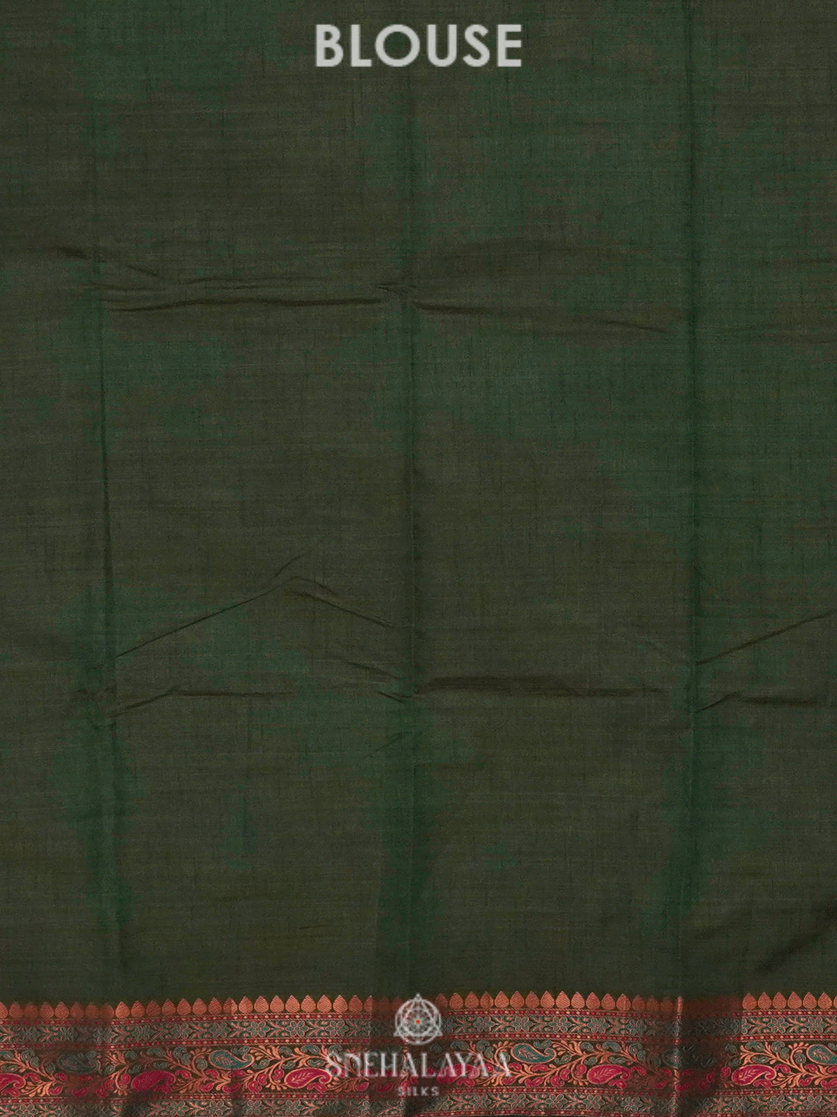 Forest Green Raw Silk Saree