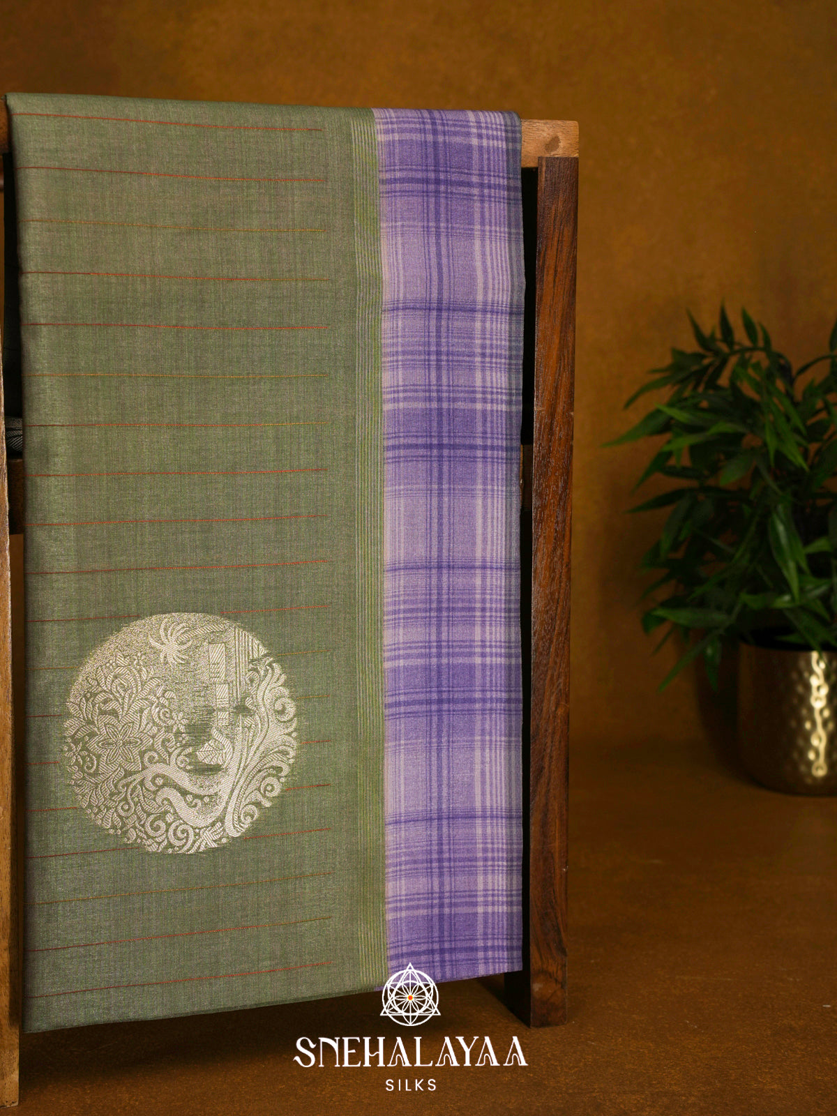 Olive Green Jute Saree