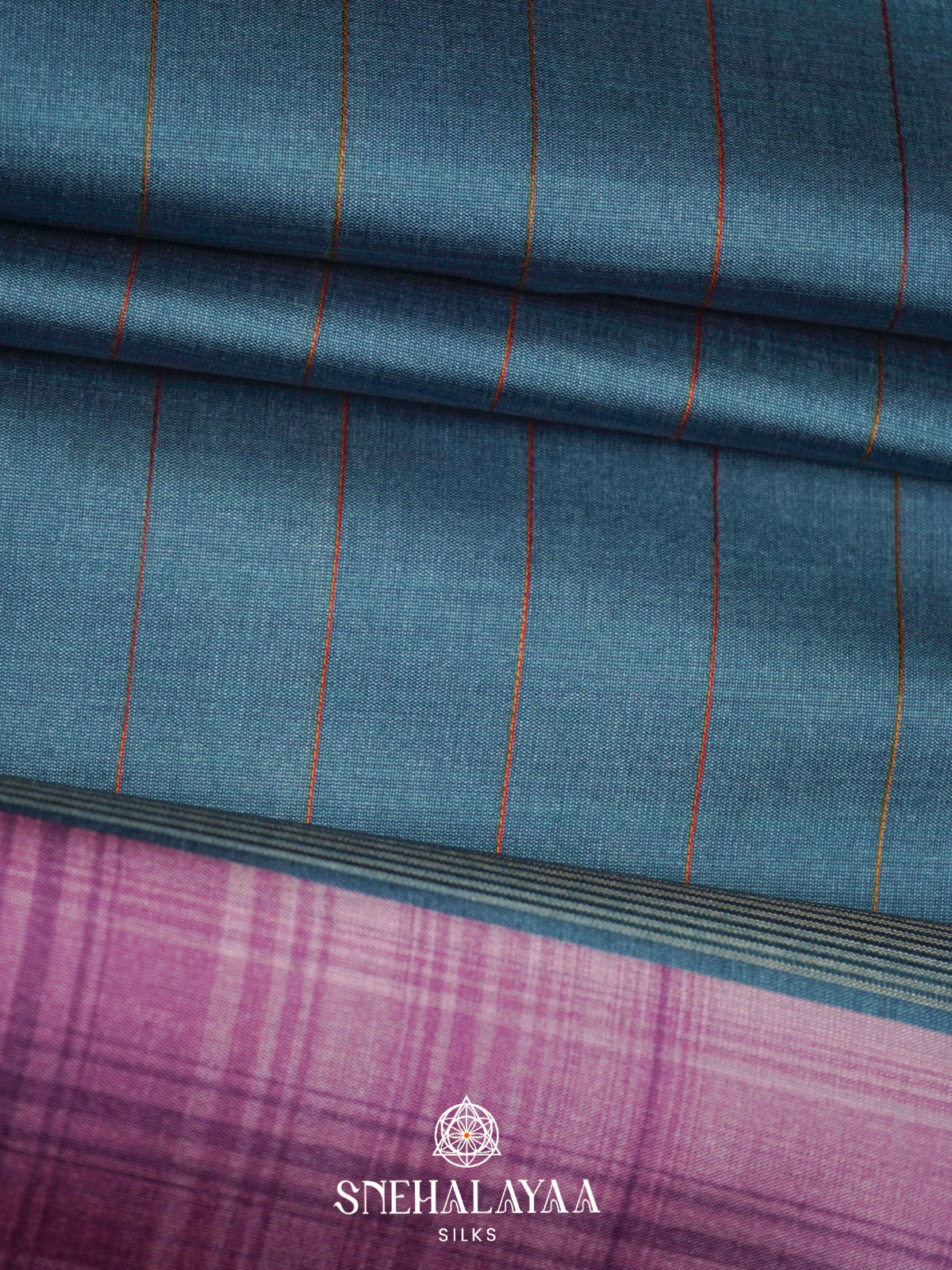 Peacock Blue Jute Saree