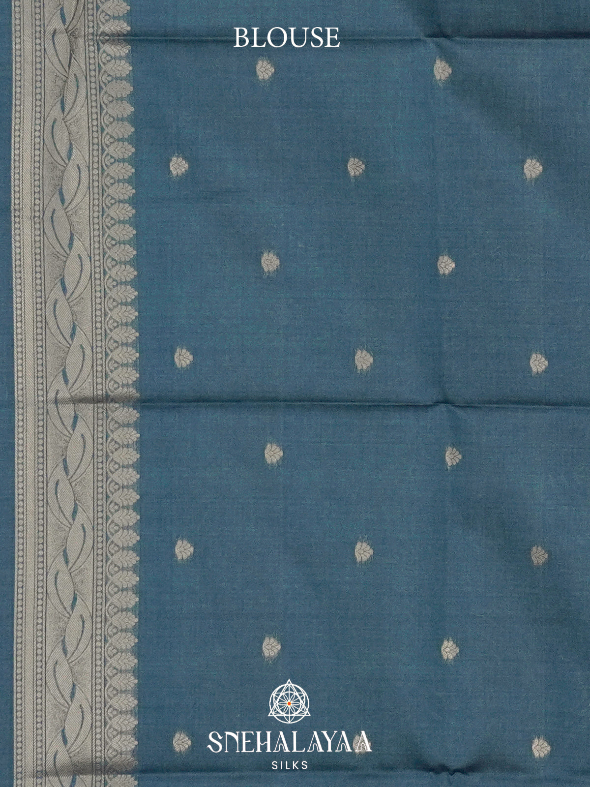 Peacock Blue Jute Saree