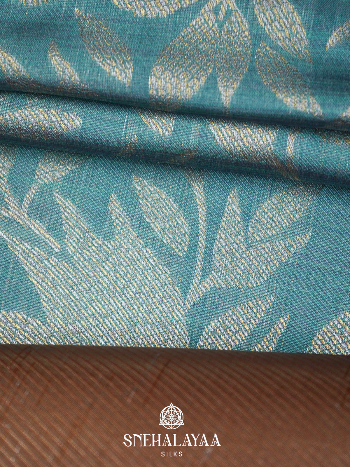 Teal Blue Jute Saree